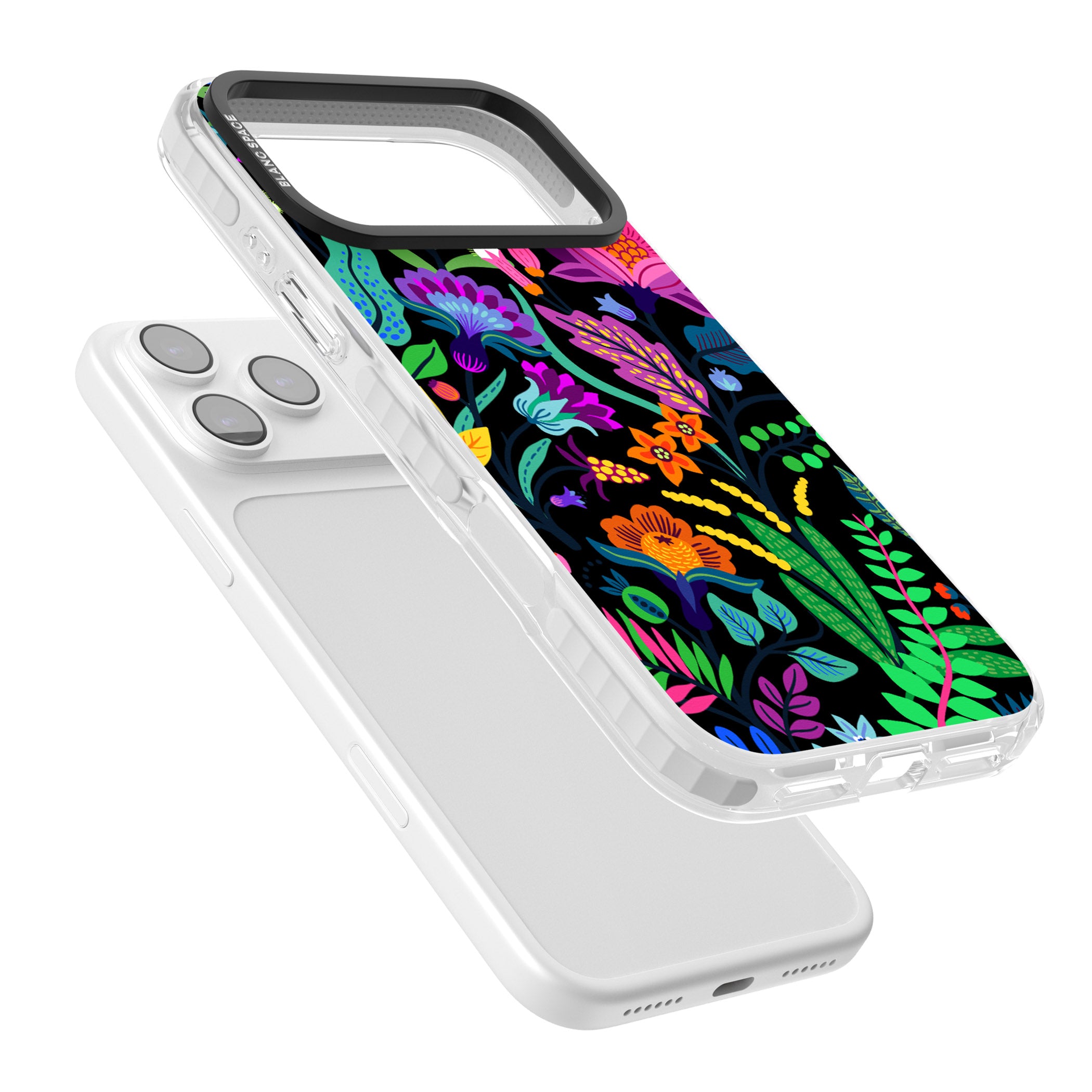 Floral Vibe (Black) iPhone 17 Pro Max Impact Clear Phone Case Colours