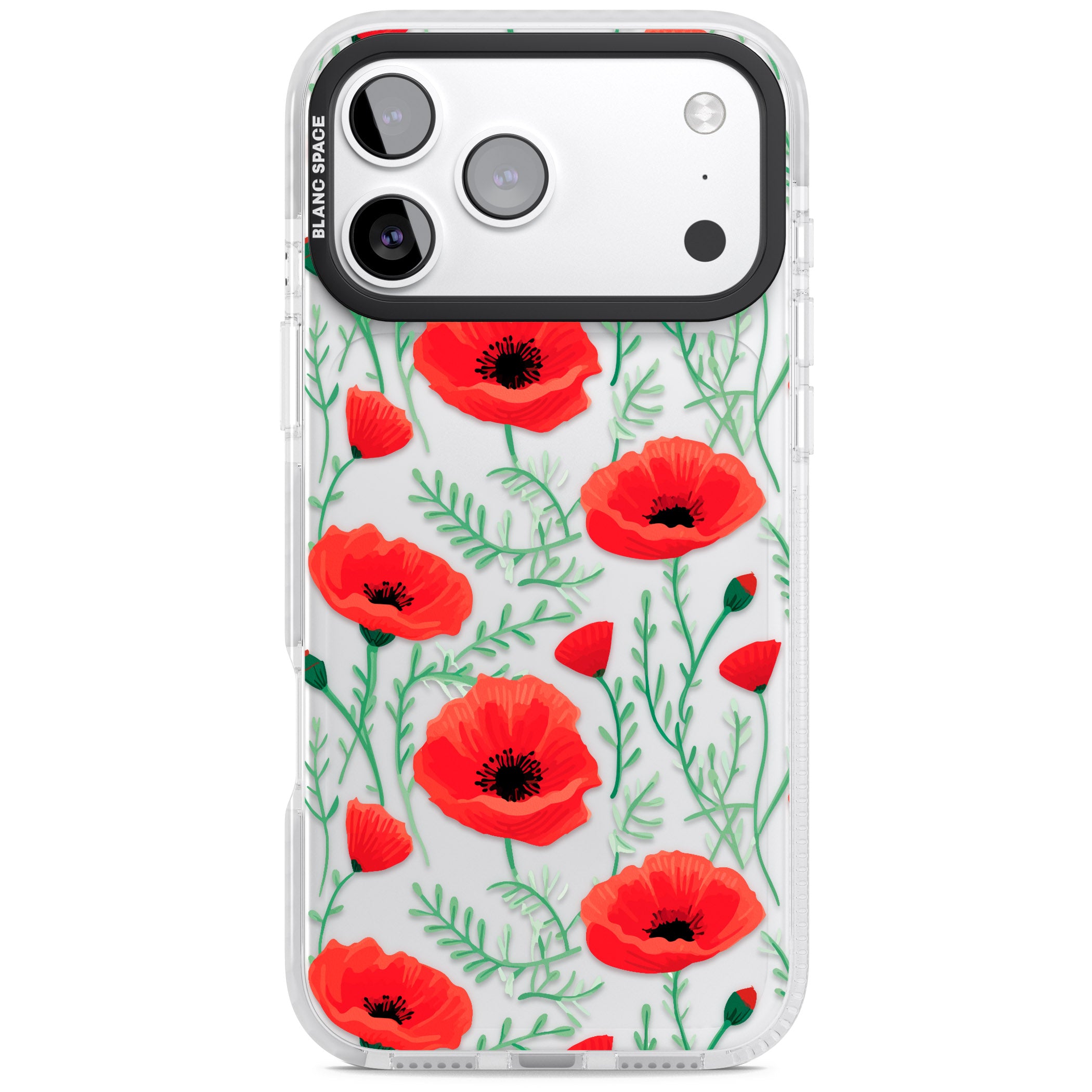 Poppy Garden iPhone 17 Pro Impact Clear Phone Case