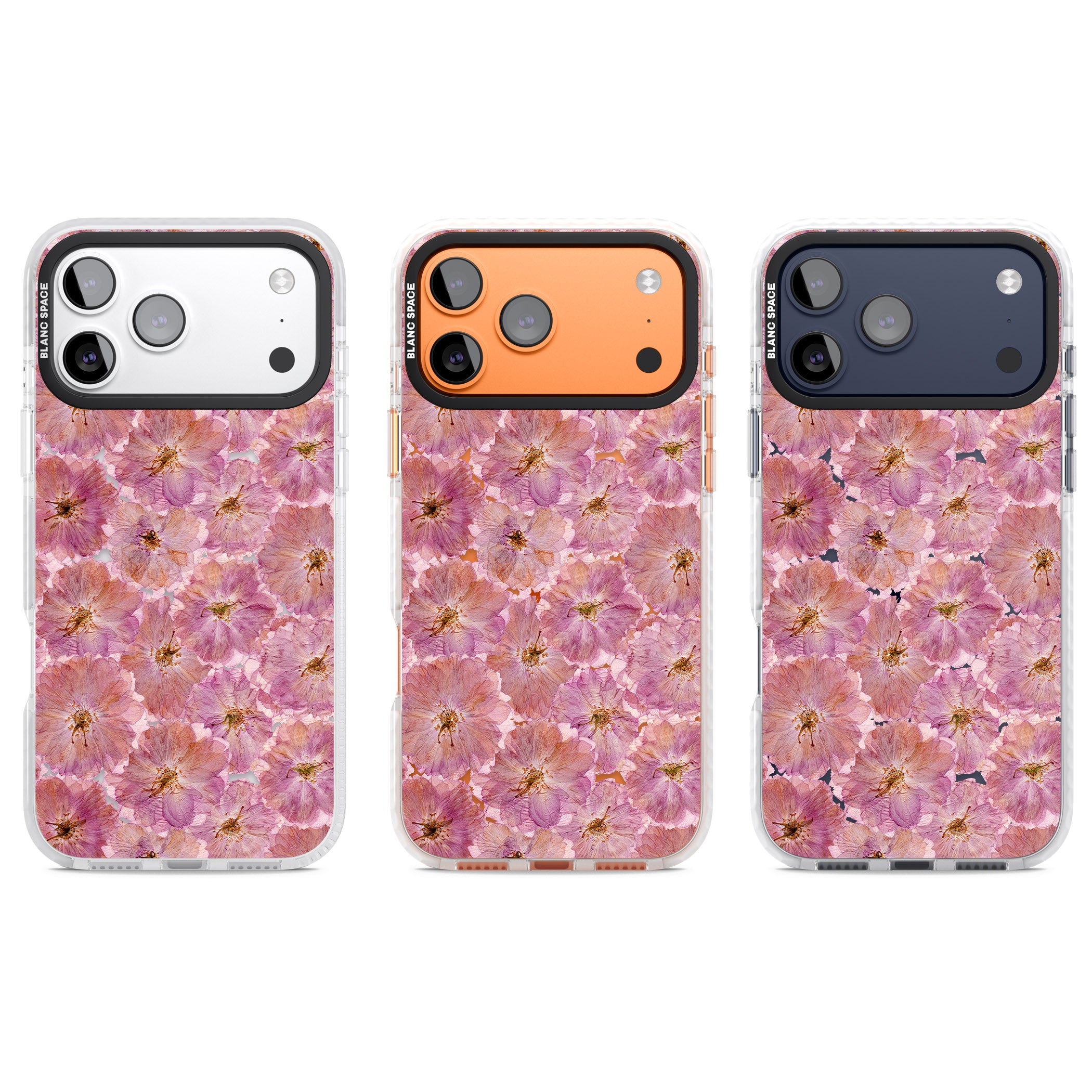 Large Pink Florals iPhone 17 Pro Impact Clear Phone Case APT Impact Protection