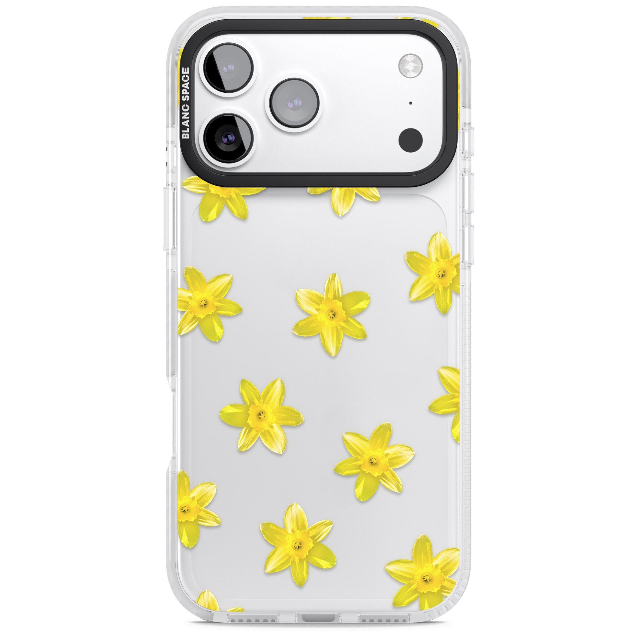 Daffodils Transparent Pattern iPhone 17 Pro Impact Clear Phone Case