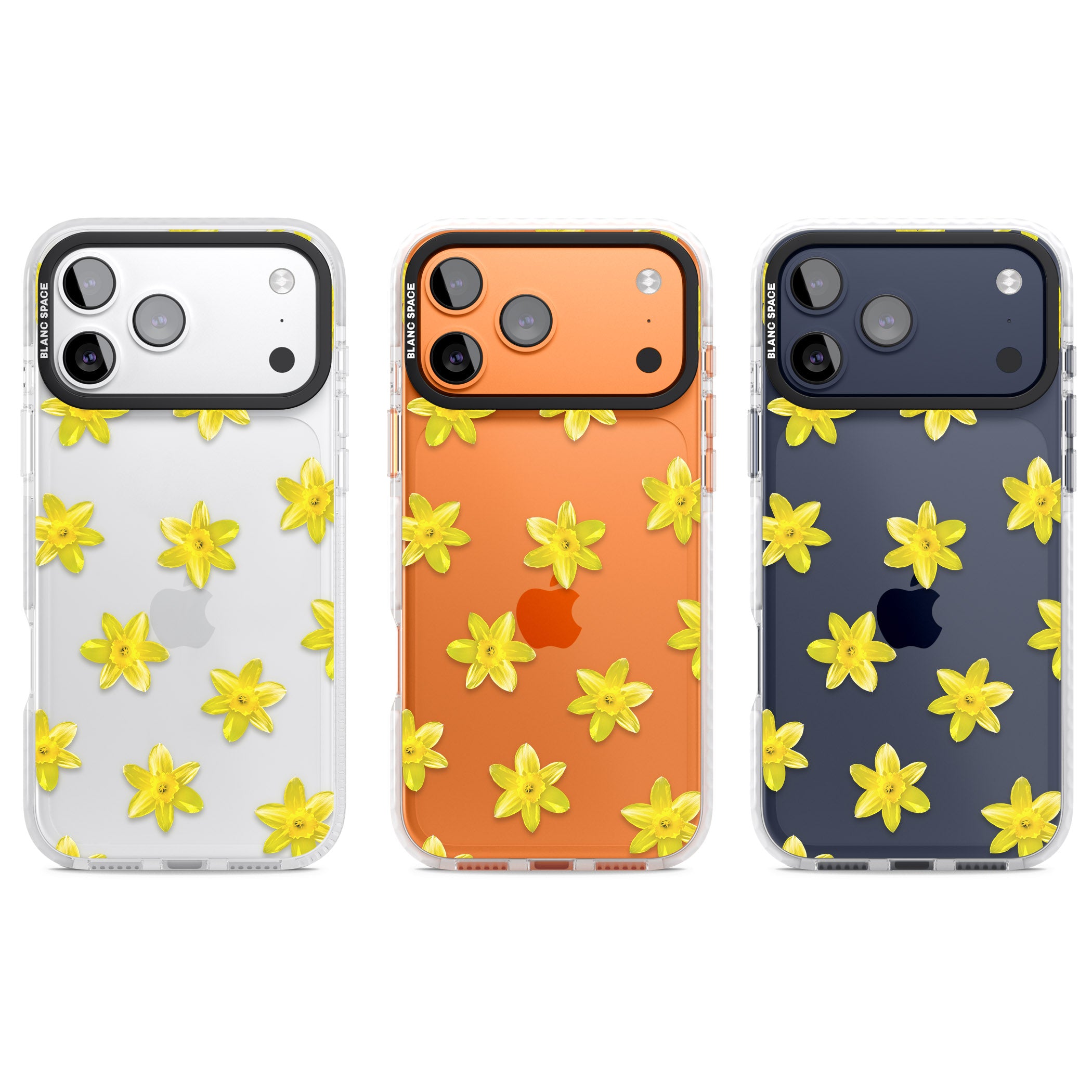 Daffodils Transparent Pattern iPhone 17 Pro Impact Clear Phone Case APT Impact Protection