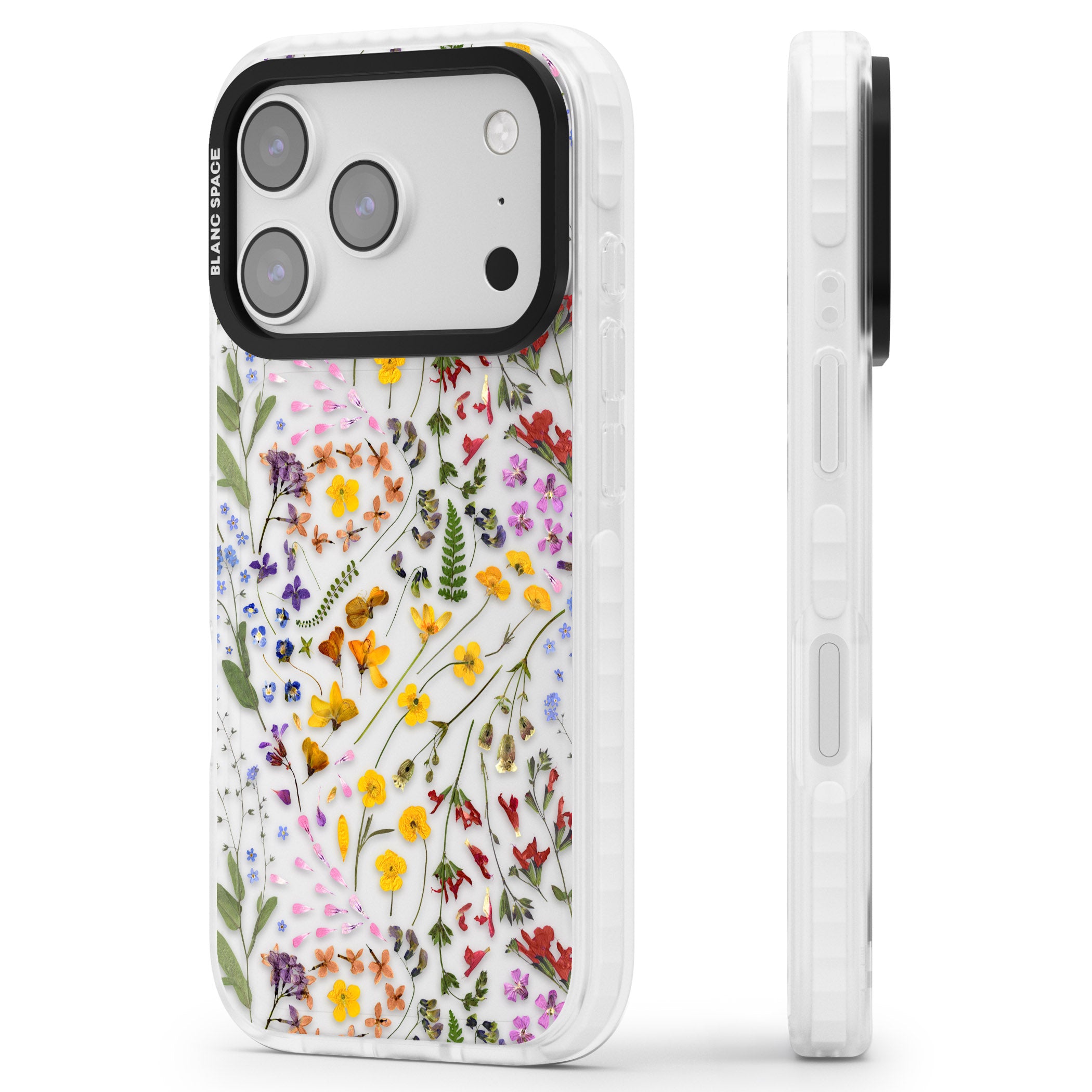 Wildflower iPhone 17 Pro Max Impact Clear Phone Case Side Profile