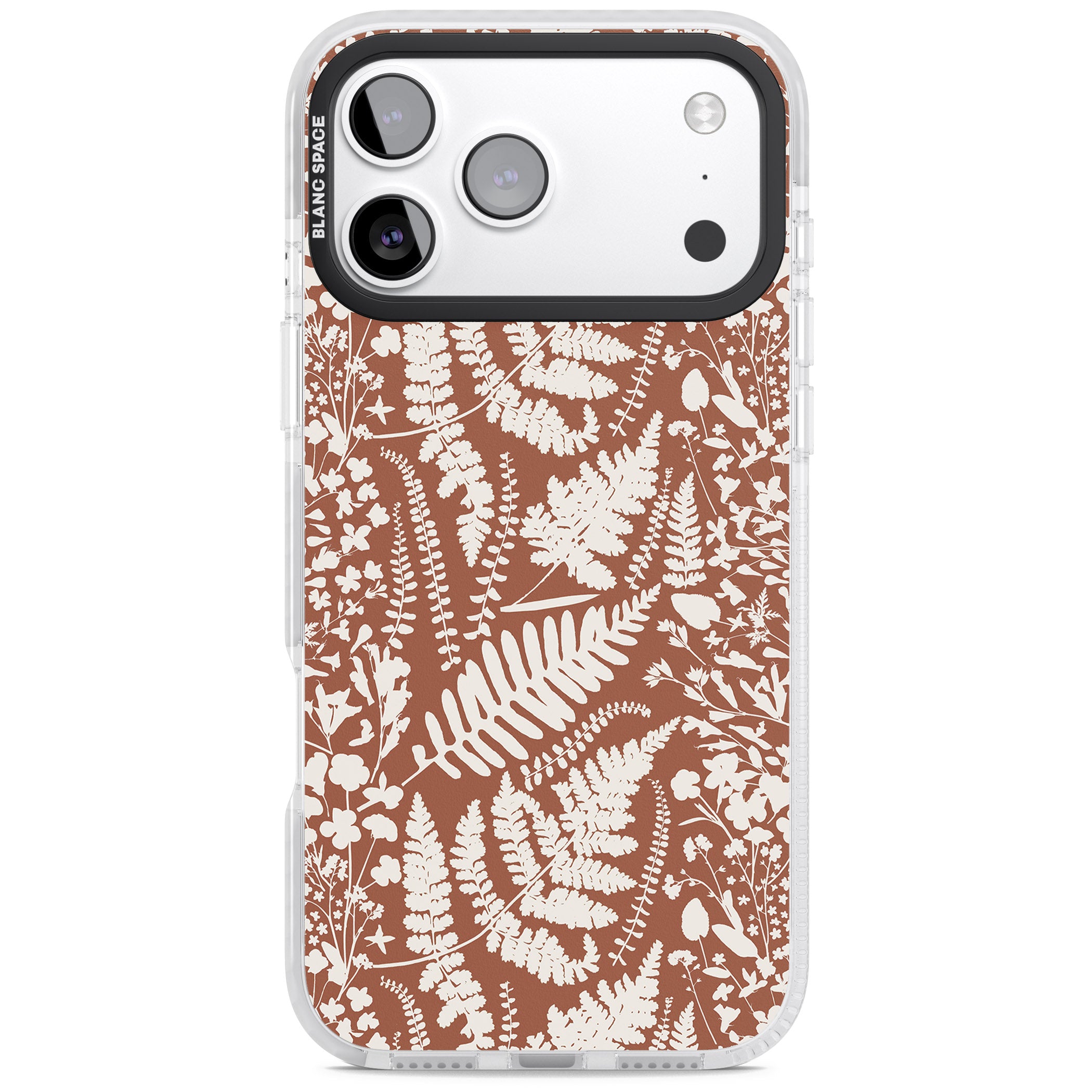 Wildflowers And Ferns On Terracotta iPhone 17 Pro Impact Clear Phone Case