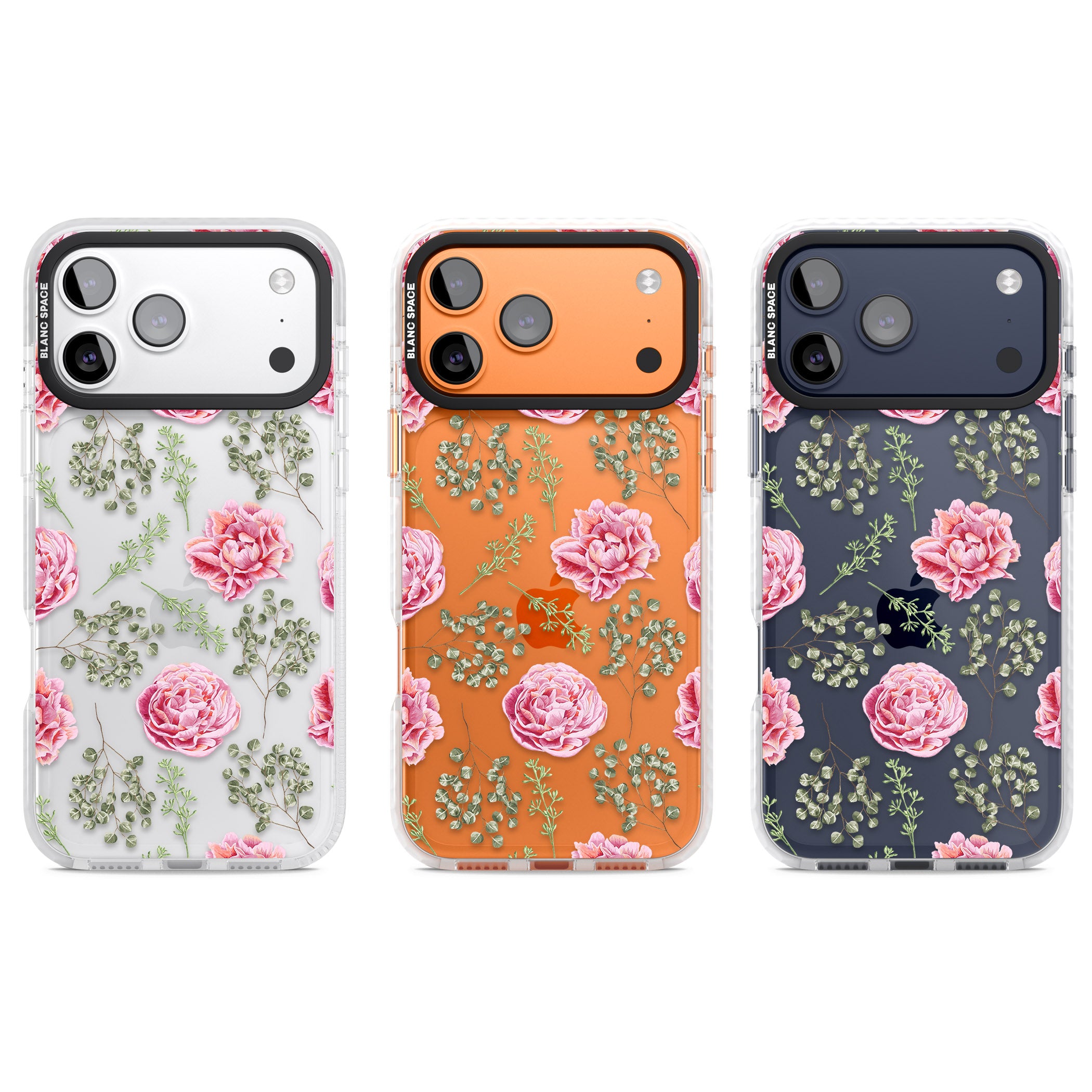 Roses & Eucalyptus Floral iPhone 17 Pro Impact Clear Phone Case APT Impact Protection