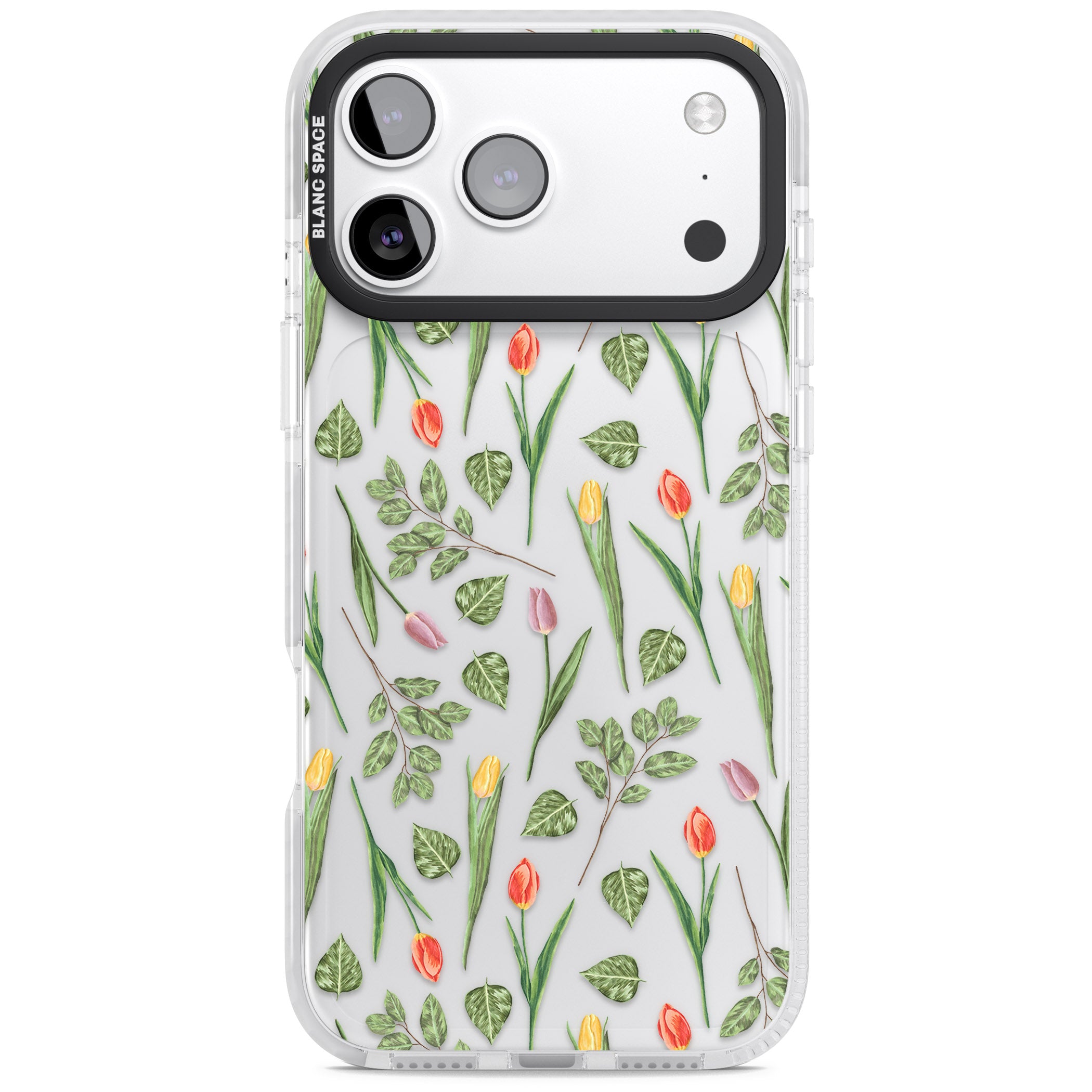 Spring Tulips Floral iPhone 17 Pro Impact Clear Phone Case
