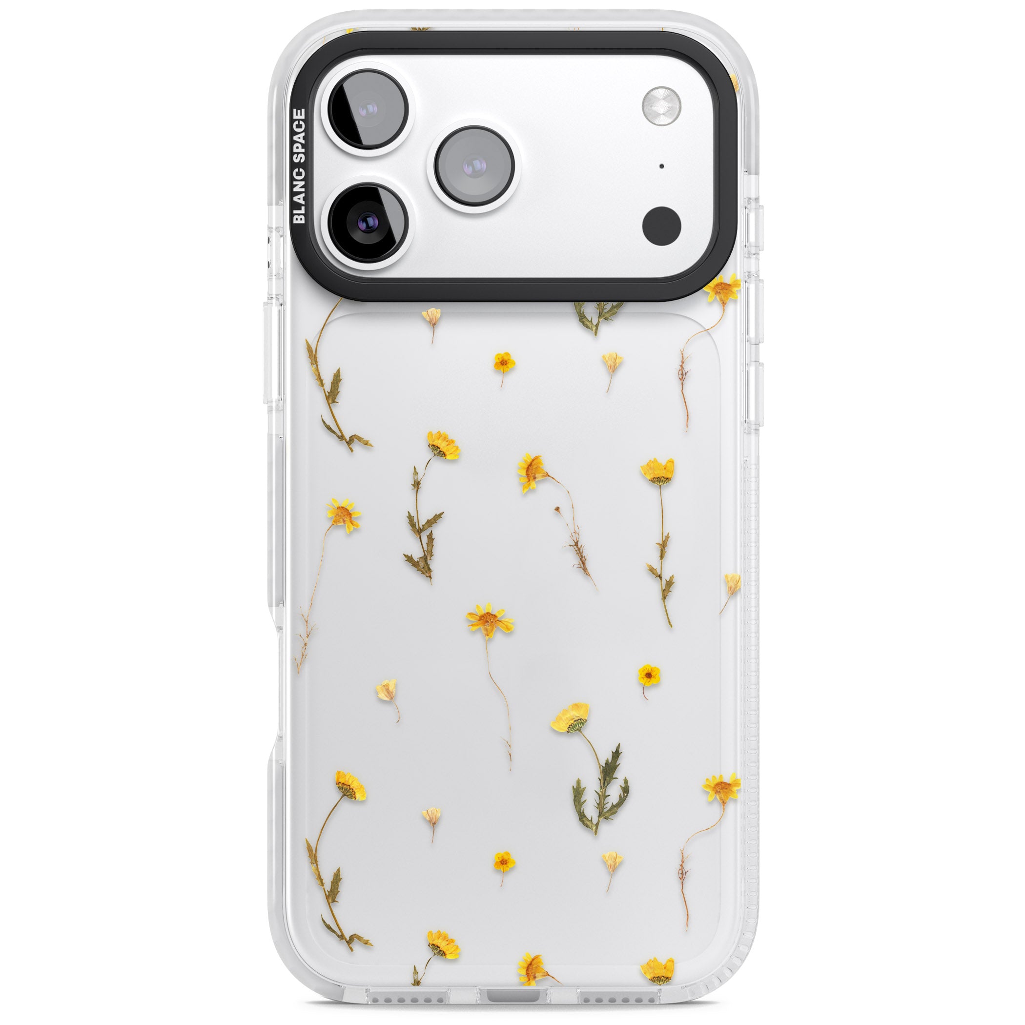 Yellow Wildflower iPhone 17 Pro Max Impact Clear Phone Case