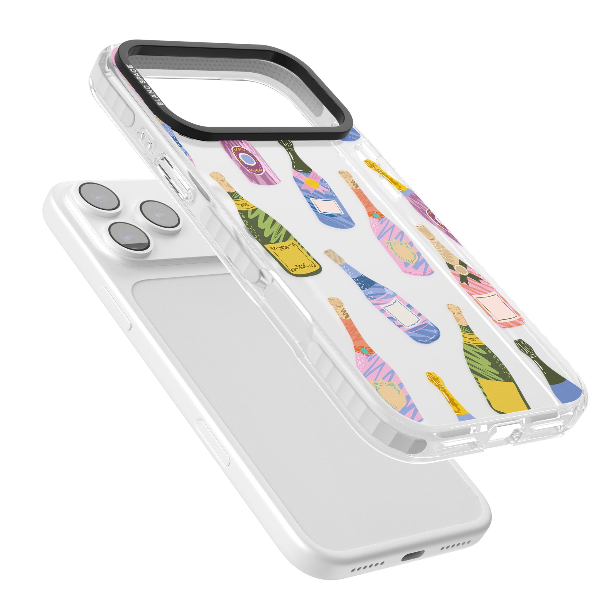 Champagne Pattern iPhone 17 Pro Impact Clear Phone Case Colours