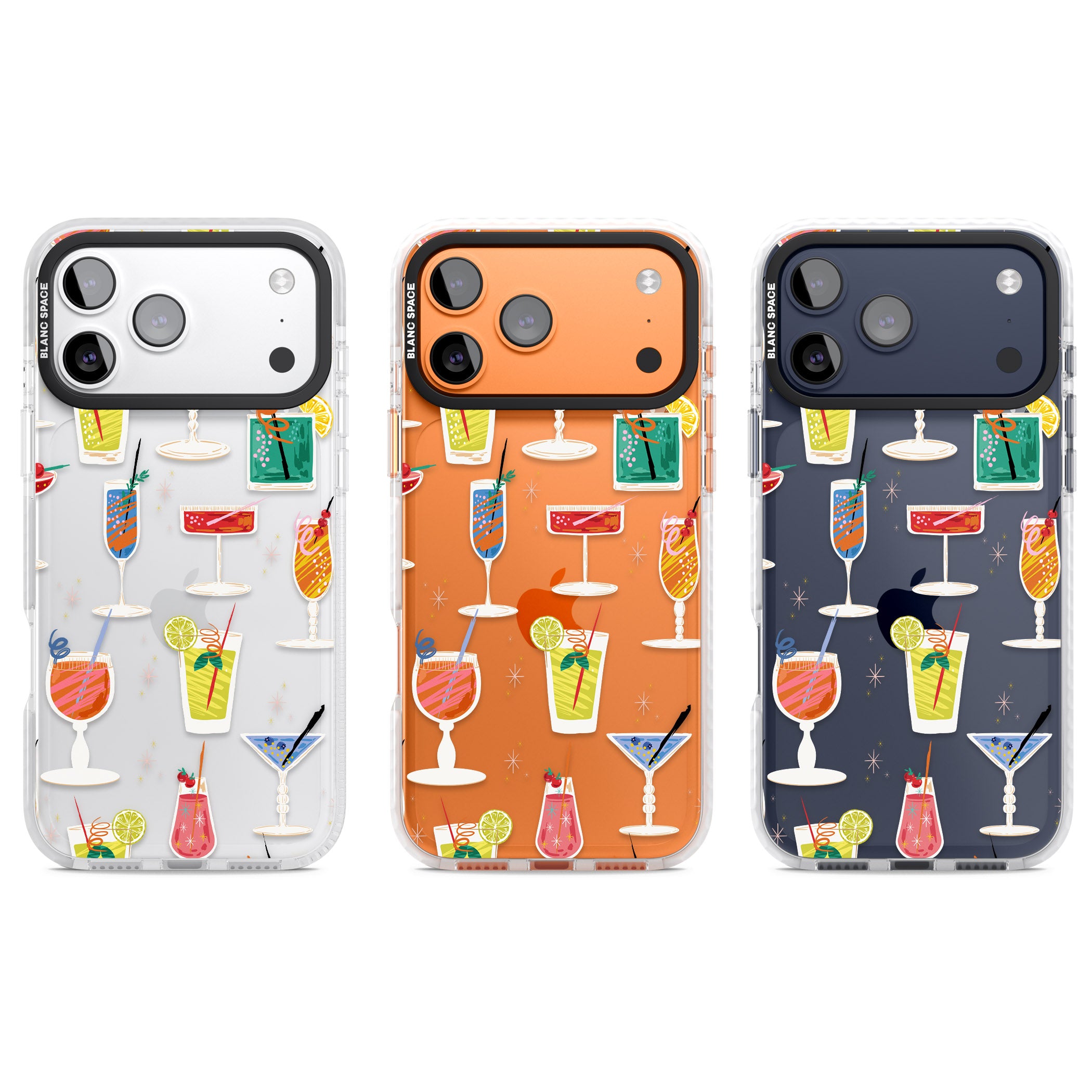 Retro Cocktails iPhone 17 Pro Impact Clear Phone Case APT Impact Protection