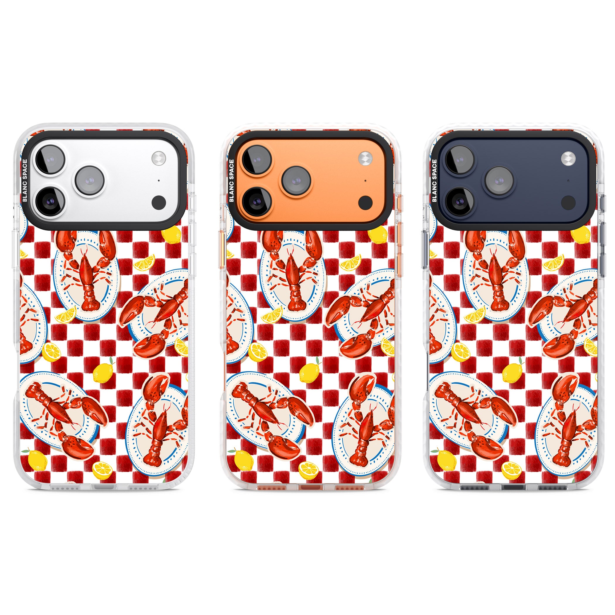 Red Lobster Checkered iPhone 17 Pro Impact Clear Phone Case APT Impact Protection