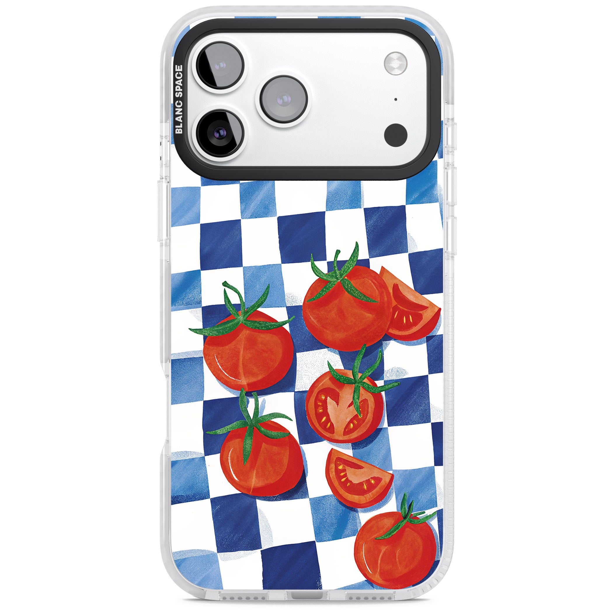 Blue Picnic Blanket & Tomatoes iPhone 17 Pro Impact Clear Phone Case