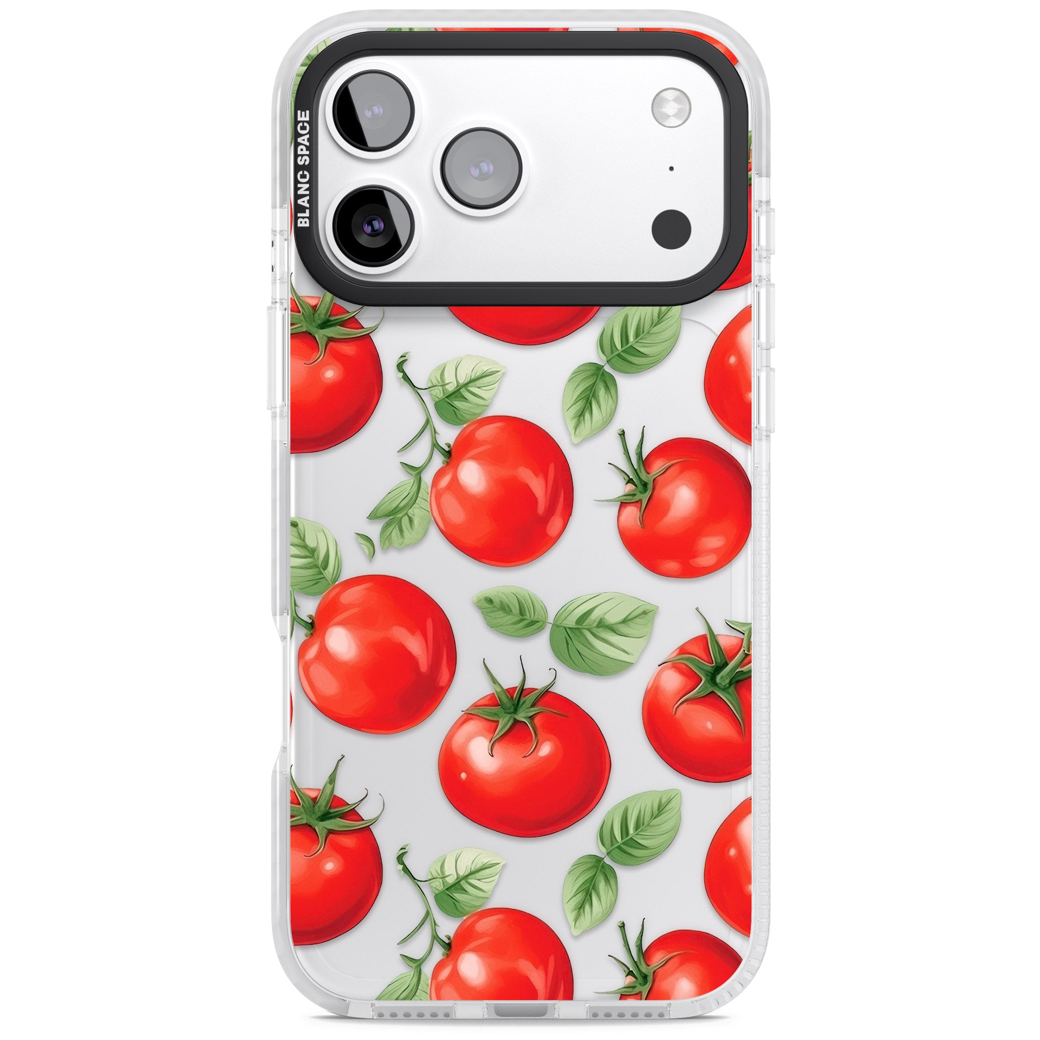 Tomato Pattern iPhone 17 Pro Impact Clear Phone Case