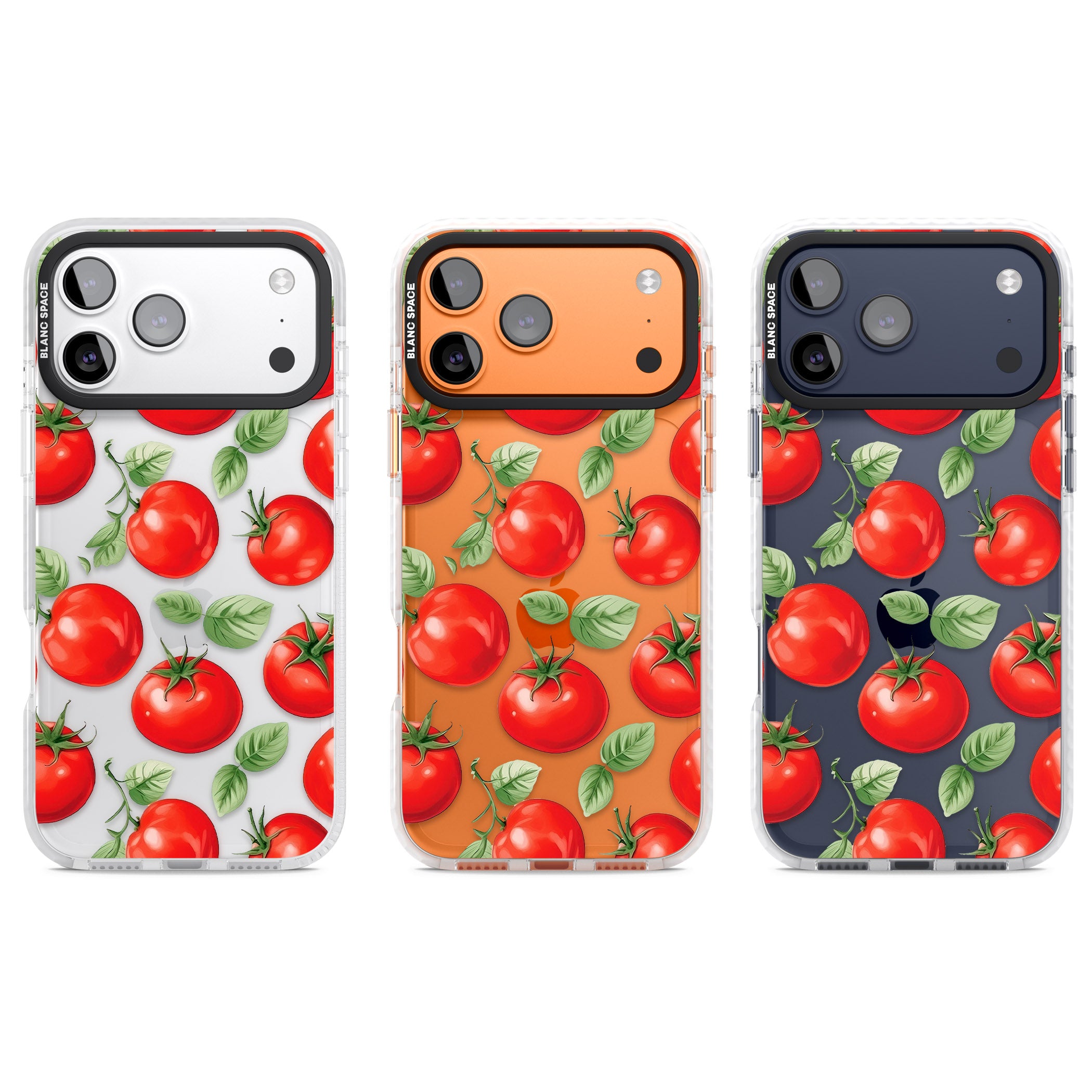 Tomato Pattern iPhone 17 Pro Impact Clear Phone Case APT Impact Protection