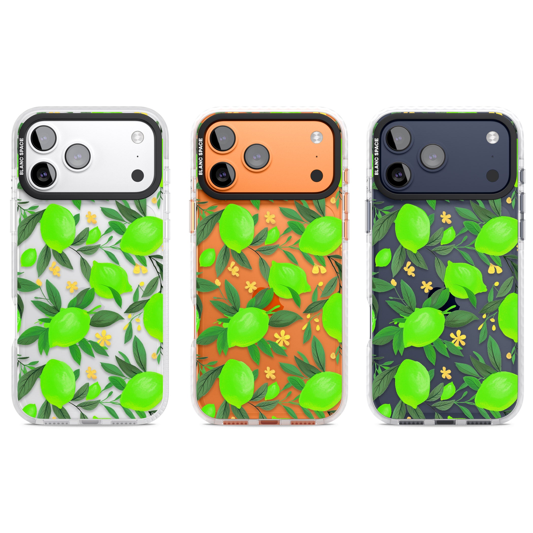 Lime Pattern iPhone 17 Pro Impact Clear Phone Case APT Impact Protection