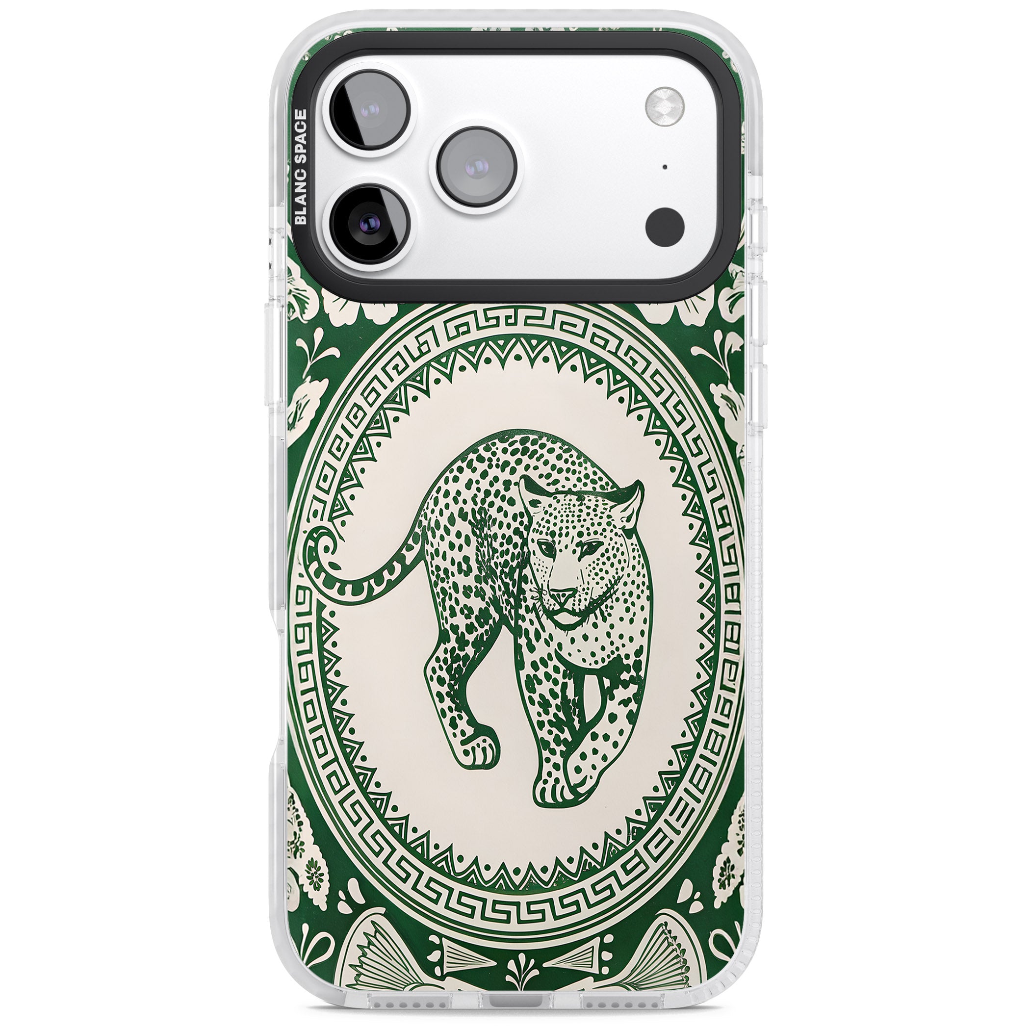 Green Leopard iPhone 17 Pro Max Impact Clear Phone Case