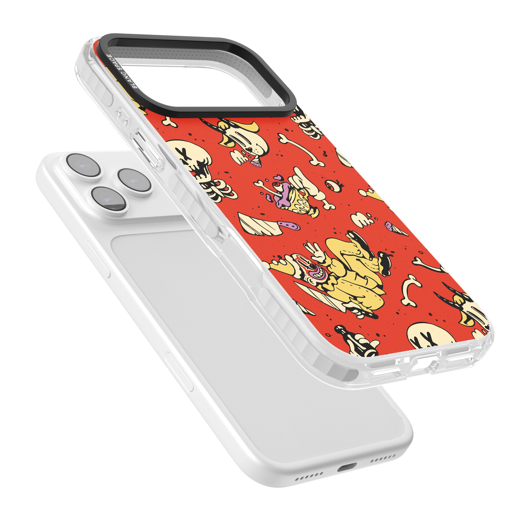 Red Retro Halloween Pattern iPhone 17 Pro Impact Clear Phone Case Colours