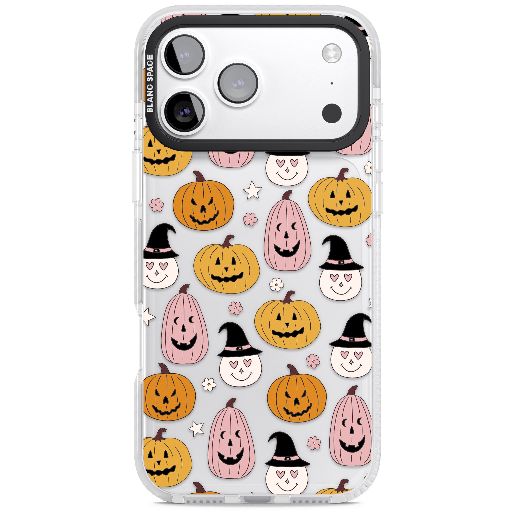 Witches And Pumpkins Pattern iPhone 17 Pro Max Impact Clear Phone Case