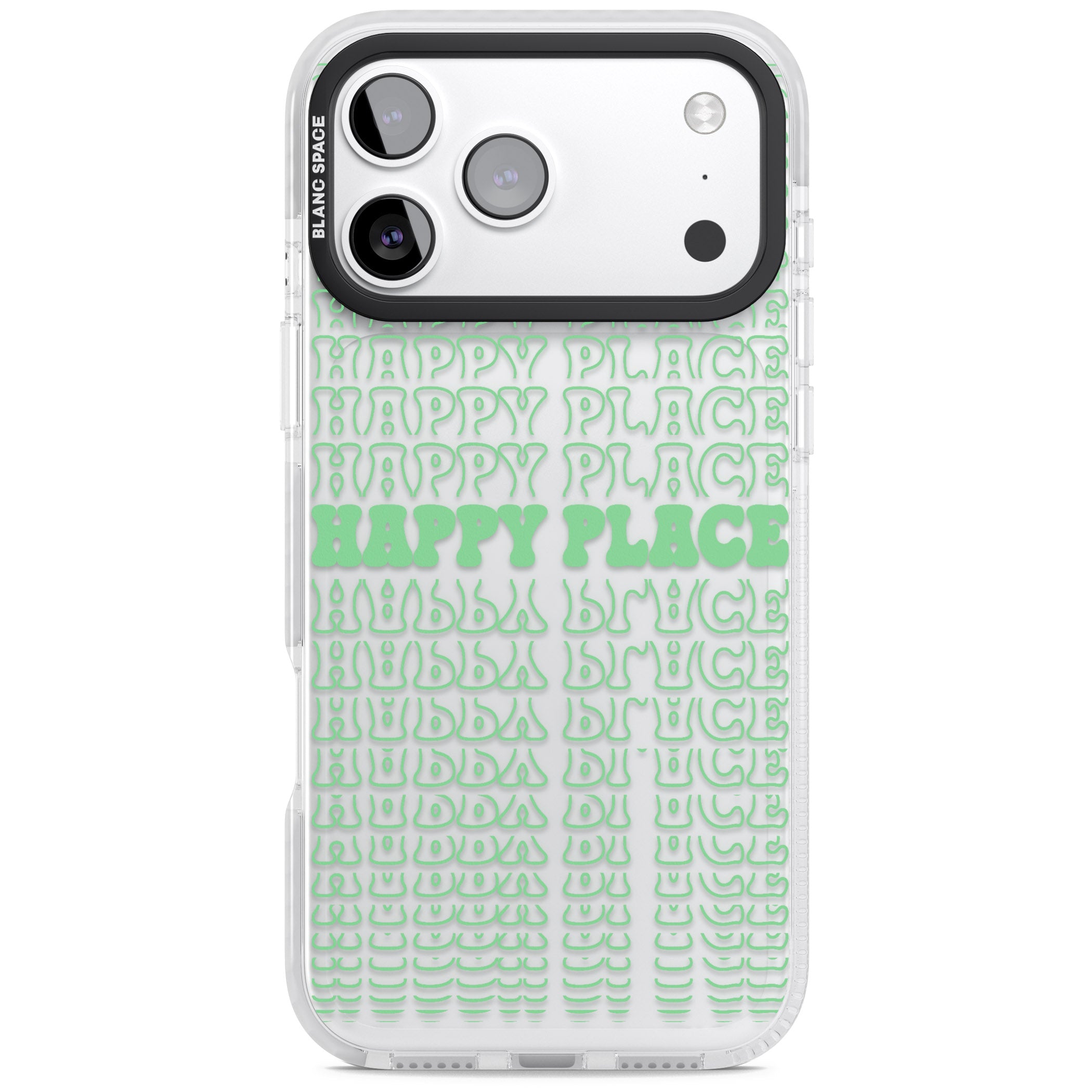 Happy Place (Green) iPhone 17 Pro Max Impact Clear Phone Case