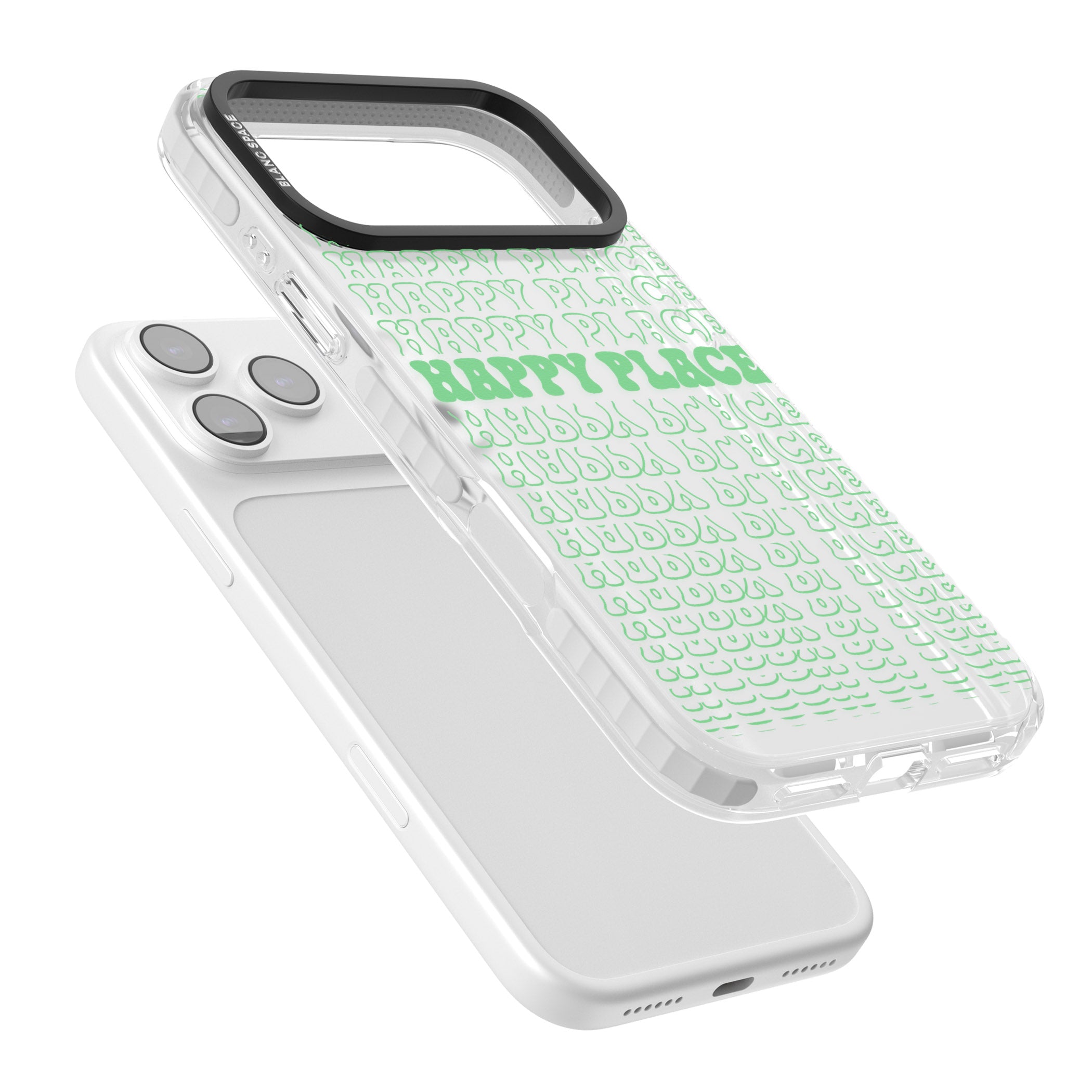 Happy Place (Green) iPhone 17 Pro Max Impact Clear Phone Case Colours