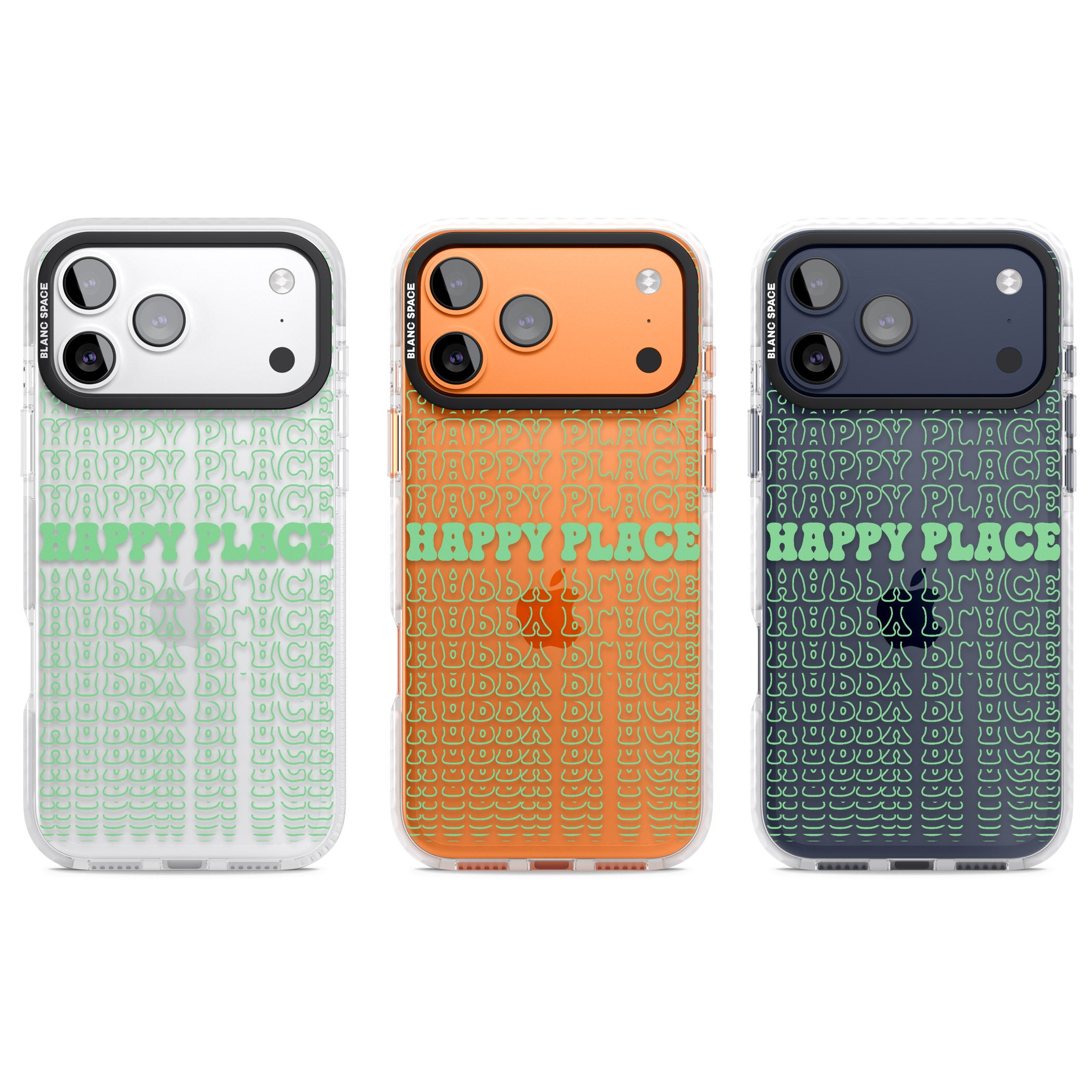 Happy Place (Green) iPhone 17 Pro Impact Clear Phone Case APT Impact Protection