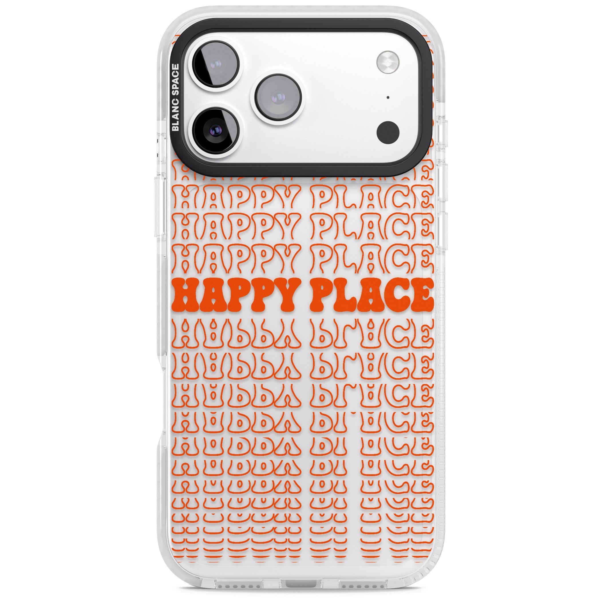 Happy Place (Orange) iPhone 17 Pro Max Impact Clear Phone Case