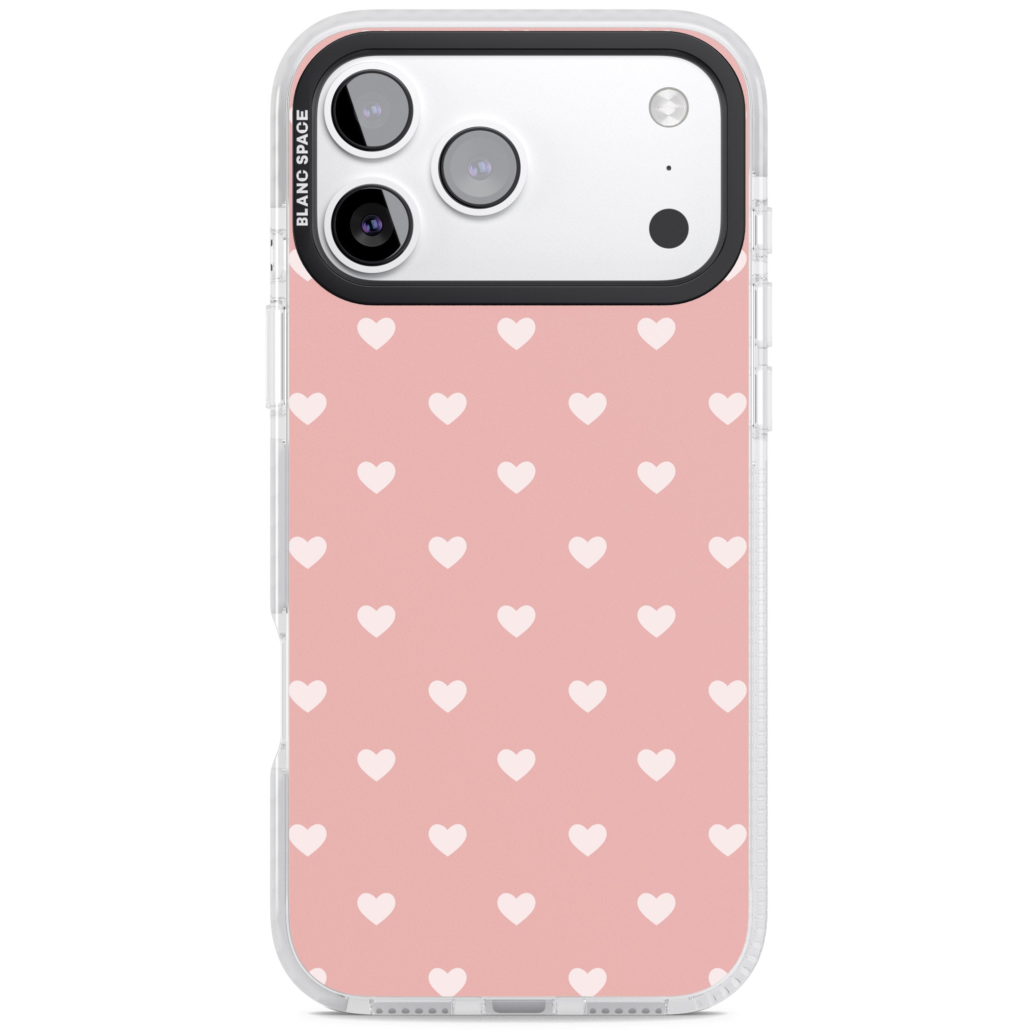 Small Heart Pattern: Pink iPhone 17 Pro Max Impact Clear Phone Case