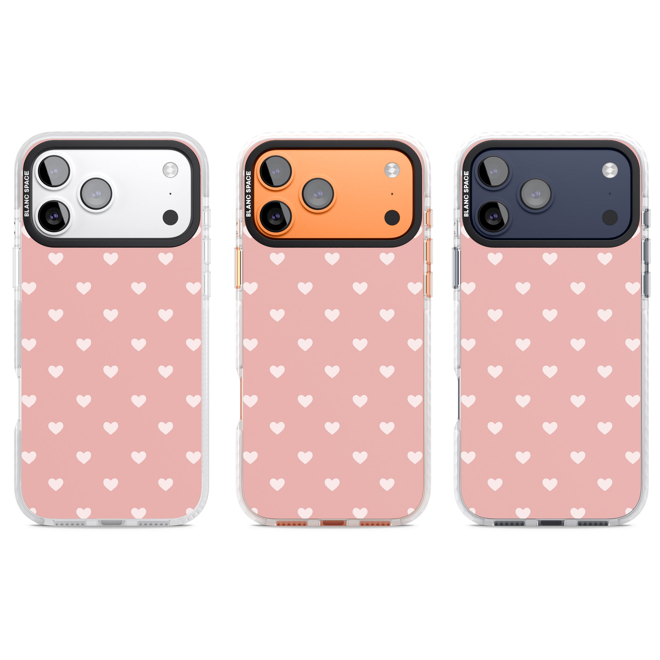 Small Heart Pattern: Pink iPhone 17 Pro Impact Clear Phone Case APT Impact Protection