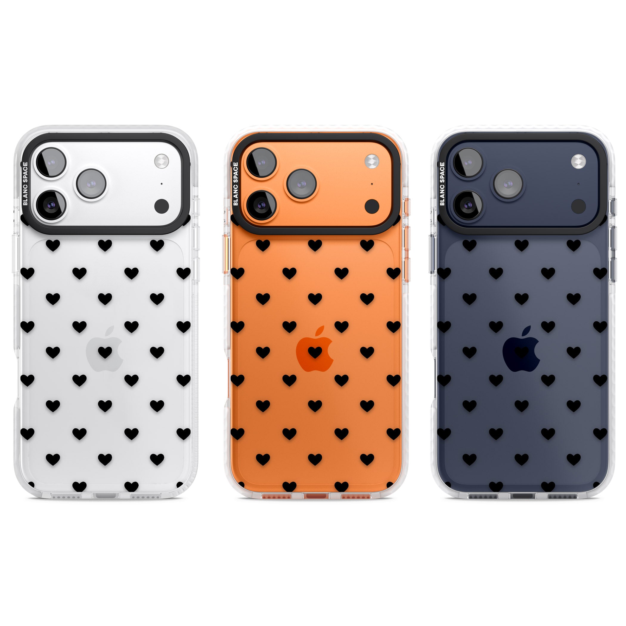 Small Heart Pattern: White & iPhone 17 Pro Impact Clear Phone Case APT Impact Protection