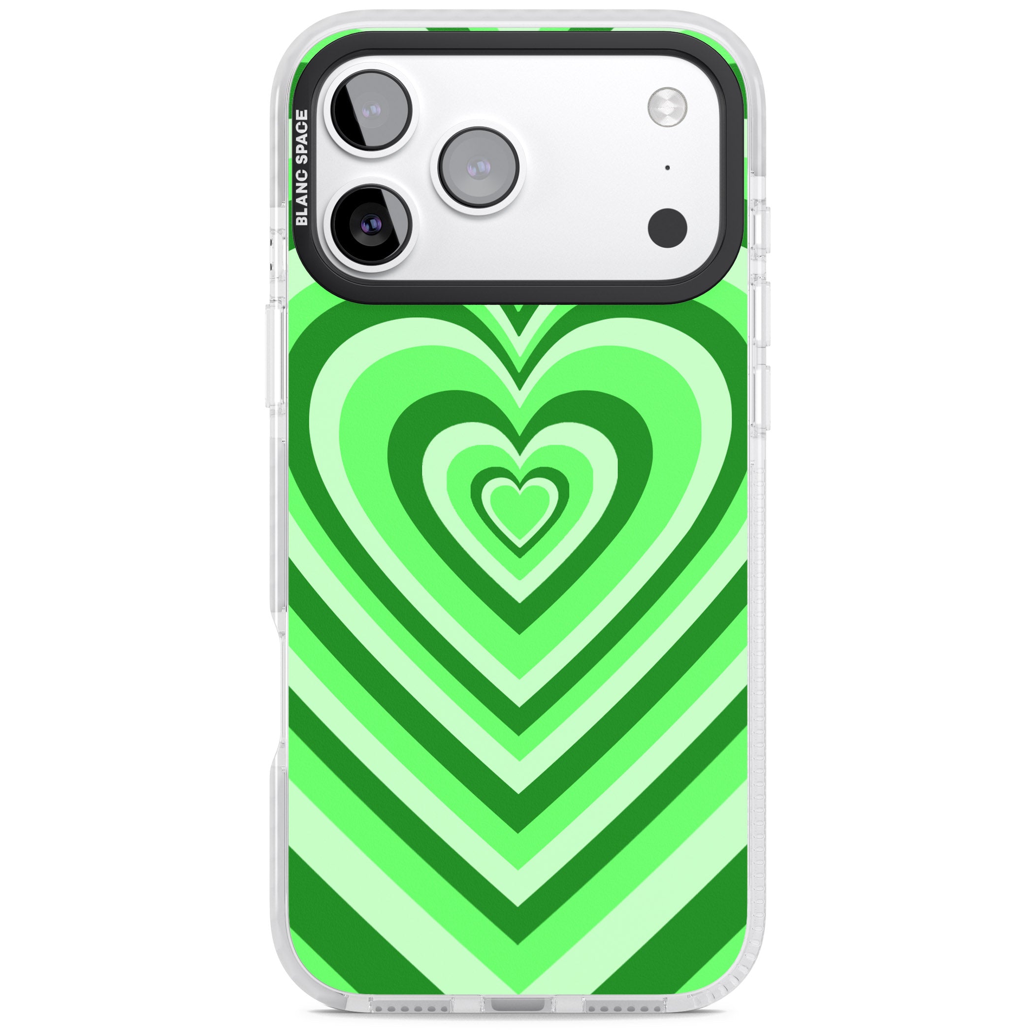 Green Heart Illusion iPhone 17 Pro Max Impact Clear Phone Case