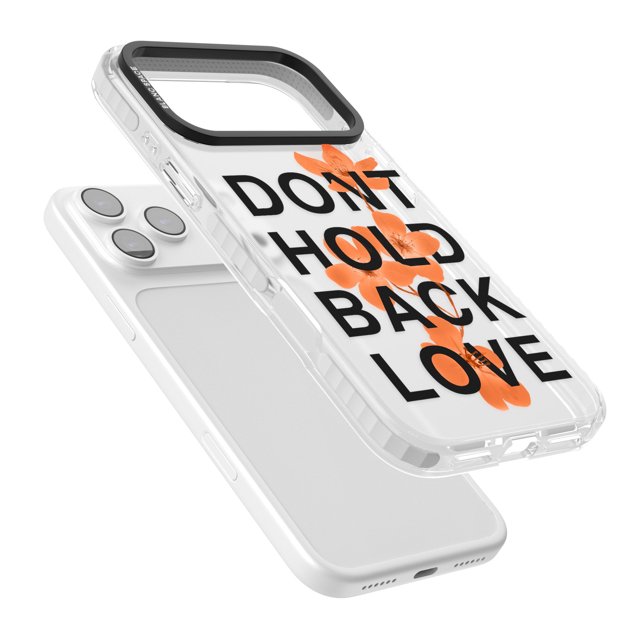Don'T Hold Back Love Orange & Black iPhone 17 Pro Max Impact Clear Phone Case Colours