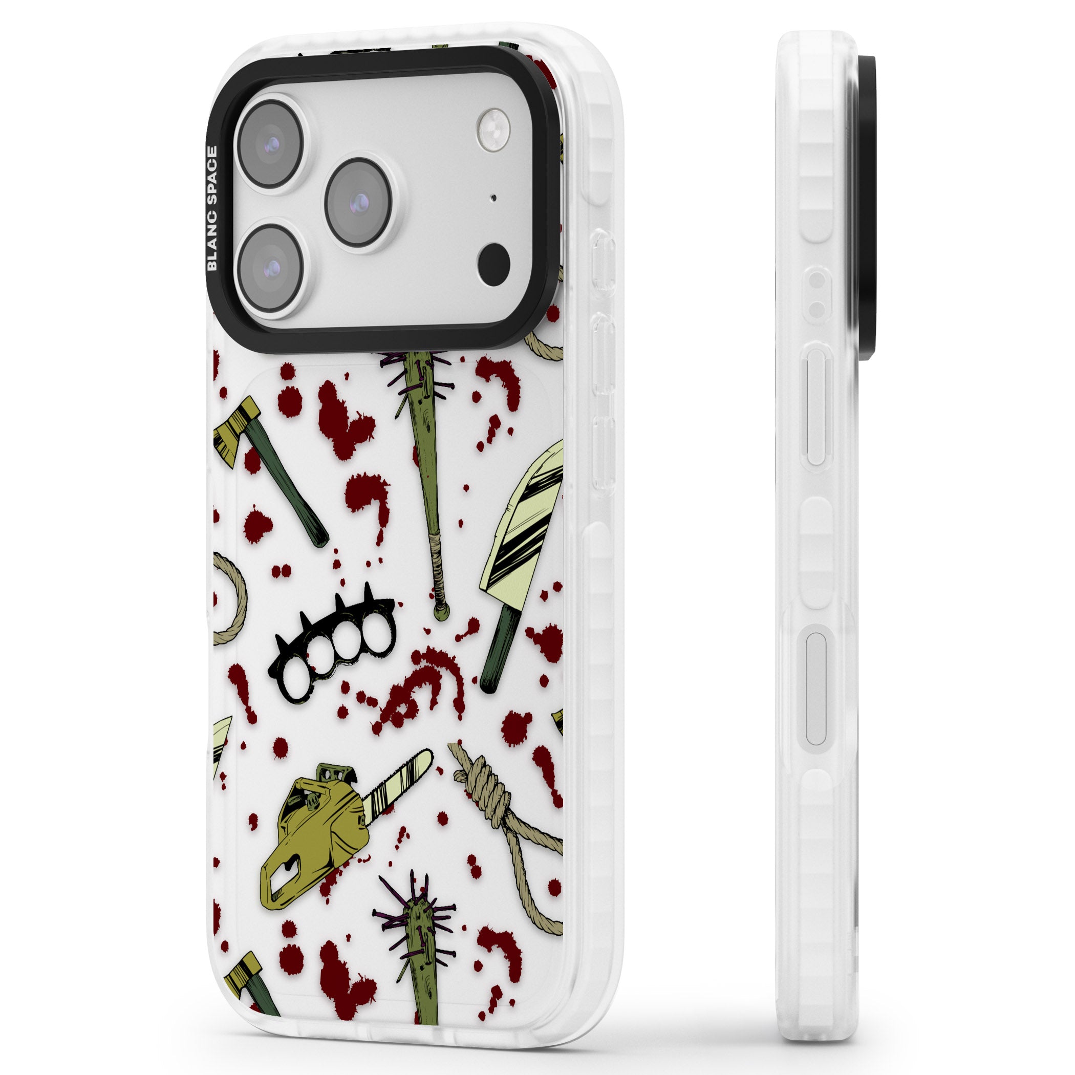 Movie Massacre iPhone 17 Pro Impact Clear Phone Case Side Profile