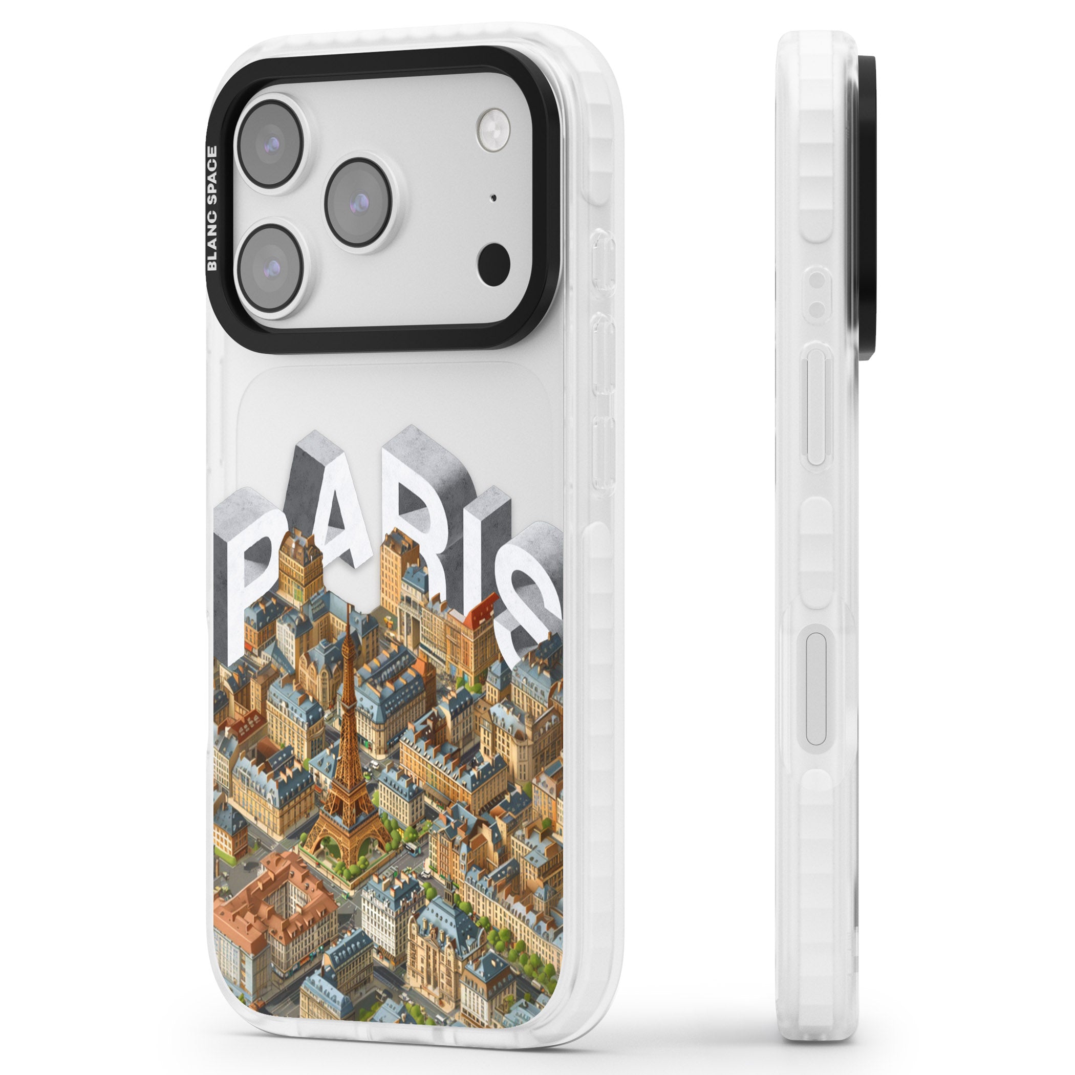 Paris iPhone 17 Pro Impact Clear Phone Case Side Profile