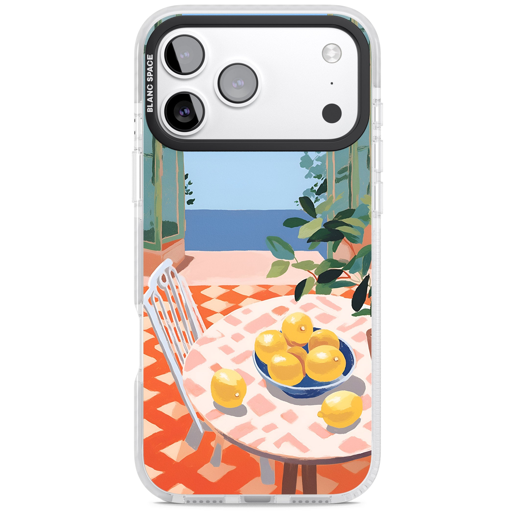 Seaside Lemons iPhone 17 Pro Max Impact Clear Phone Case