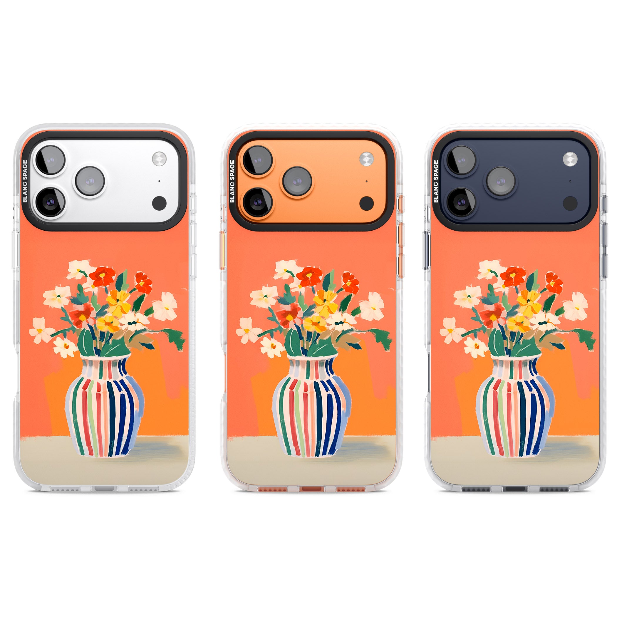 Coral Flower Vase iPhone 17 Pro Impact Clear Phone Case APT Impact Protection