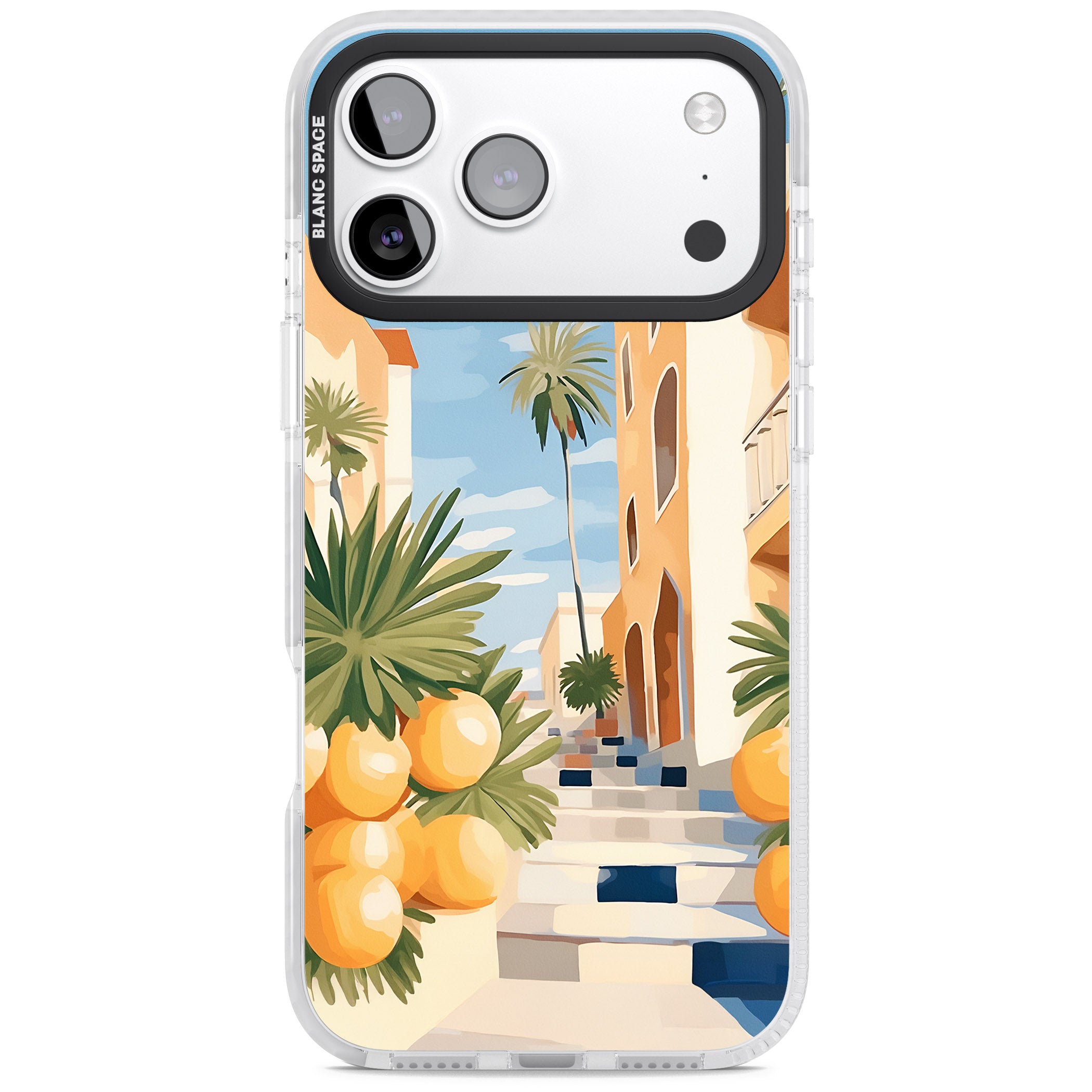 Mediterranean Village iPhone 17 Pro Impact Clear Phone Case