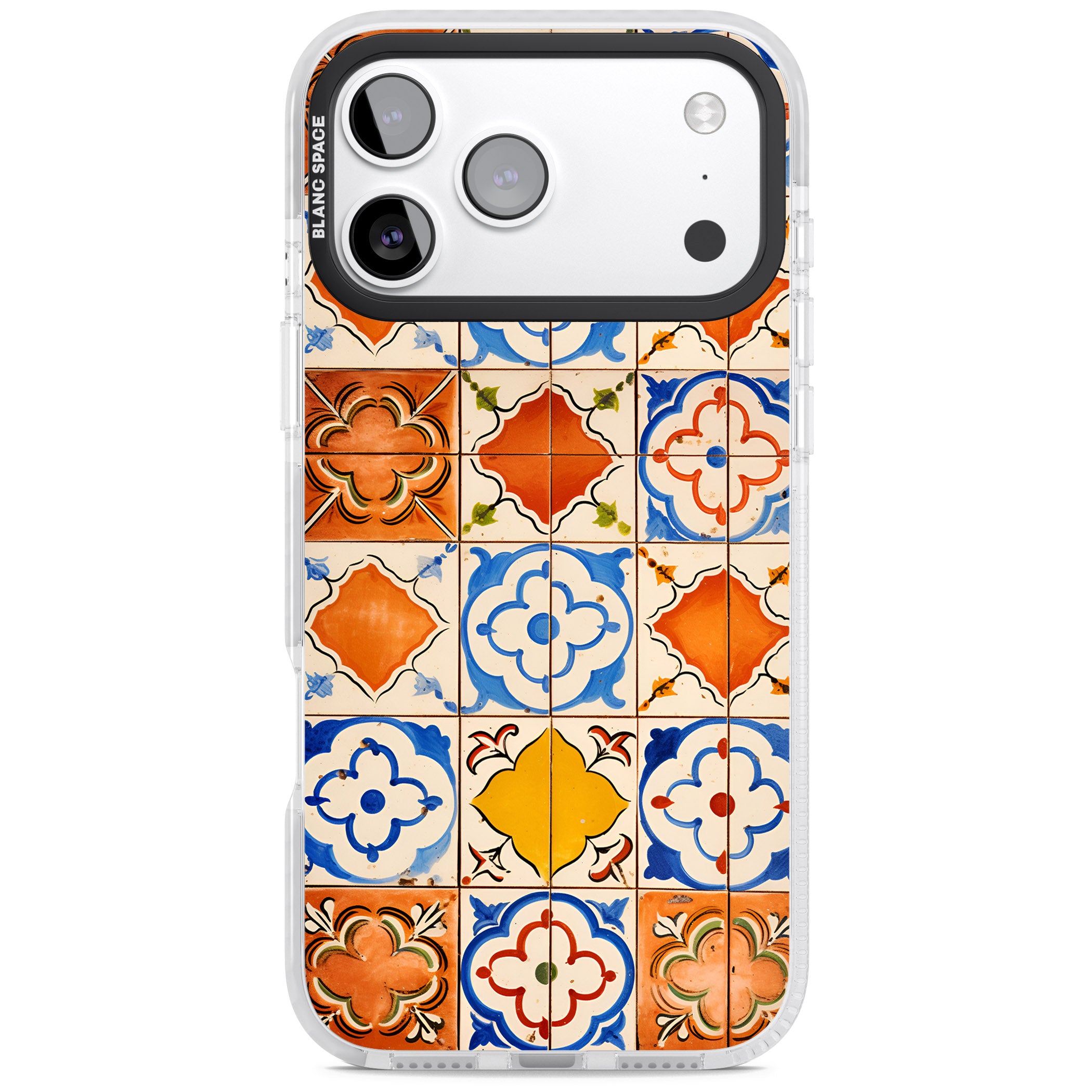 Spanish Mosaic Tiles iPhone 17 Pro Max Impact Clear Phone Case