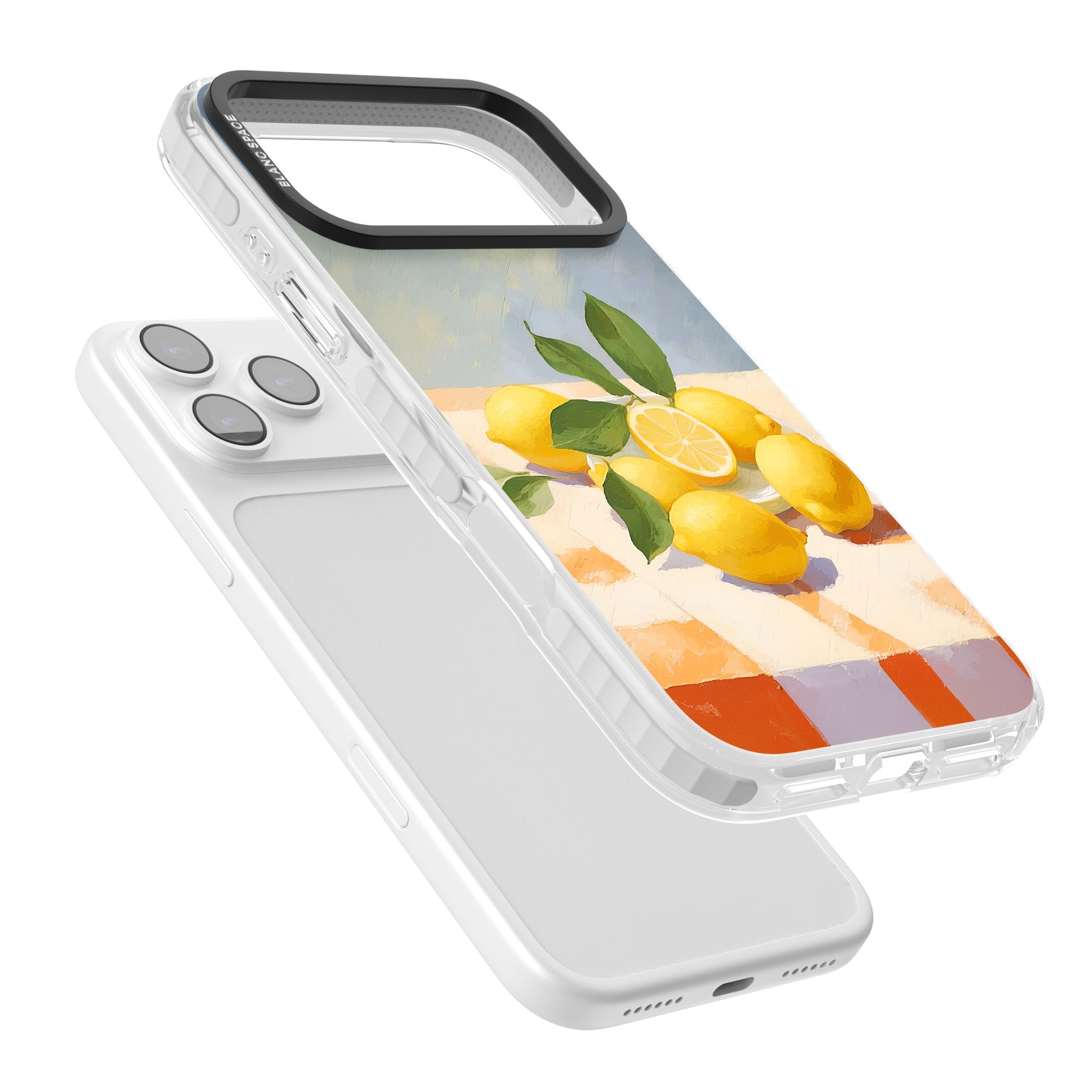Lemons on Checkered Cloth iPhone 17 Pro Max Impact Clear Phone Case Colours
