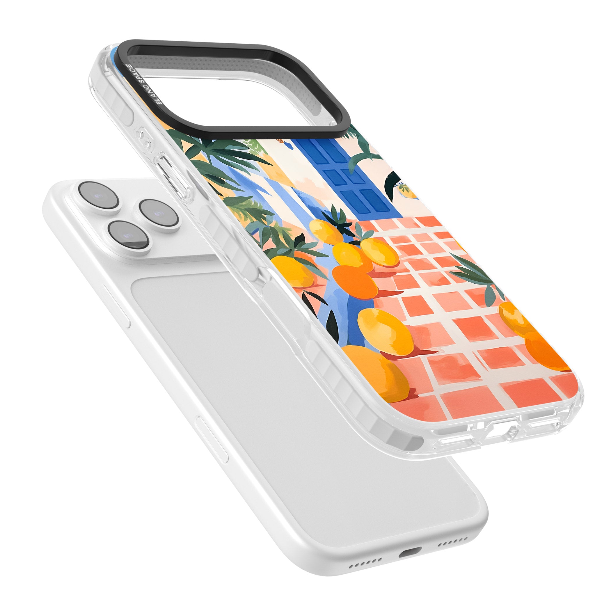 Greek Courtyard iPhone 17 Pro Impact Clear Phone Case Colours