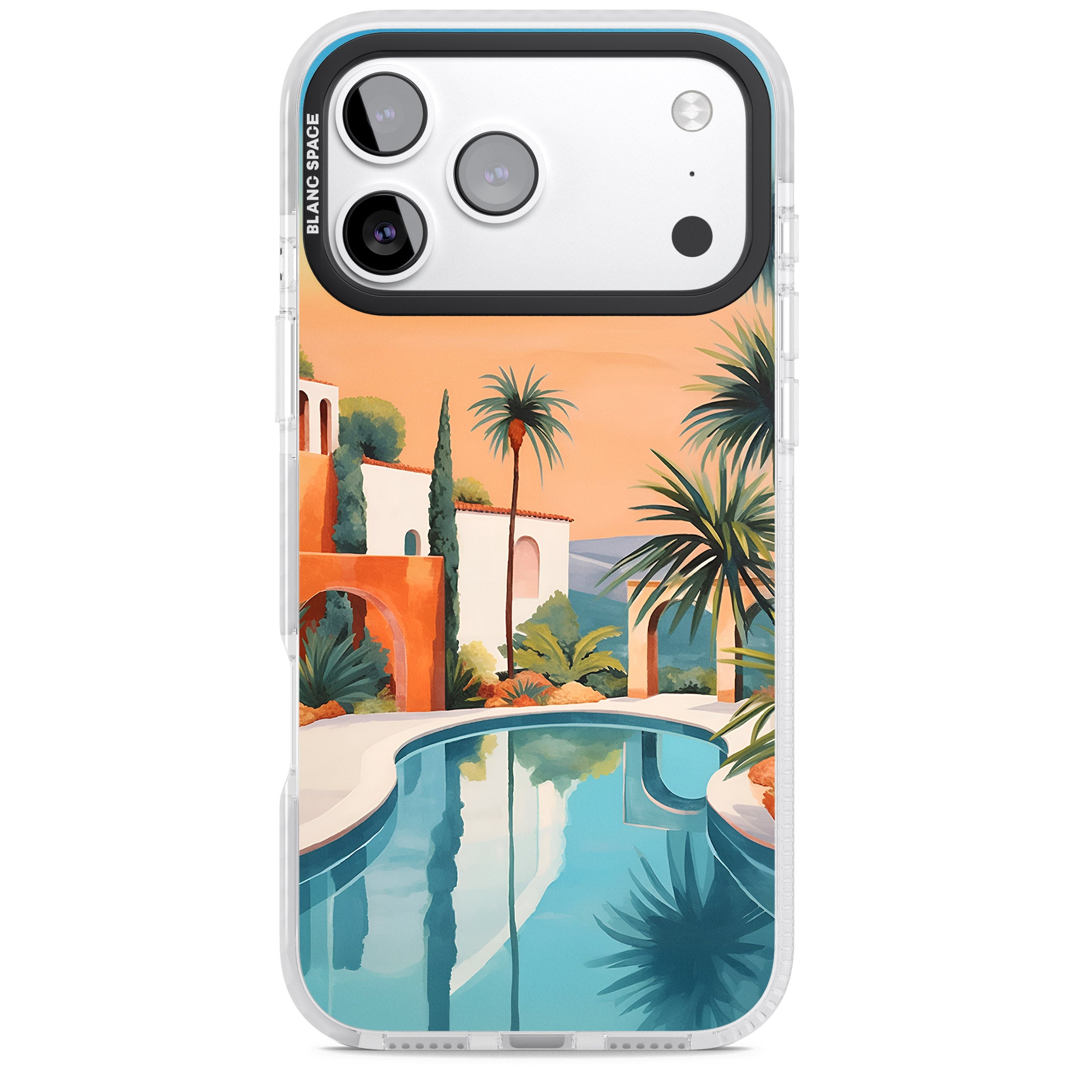 Villa Sunset iPhone 17 Pro Impact Clear Phone Case