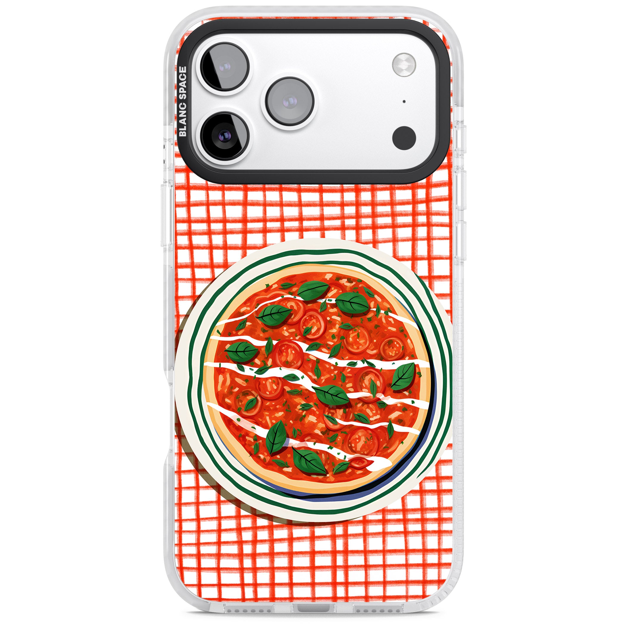 Margherita On Red Check iPhone 17 Pro Max Impact Clear Phone Case