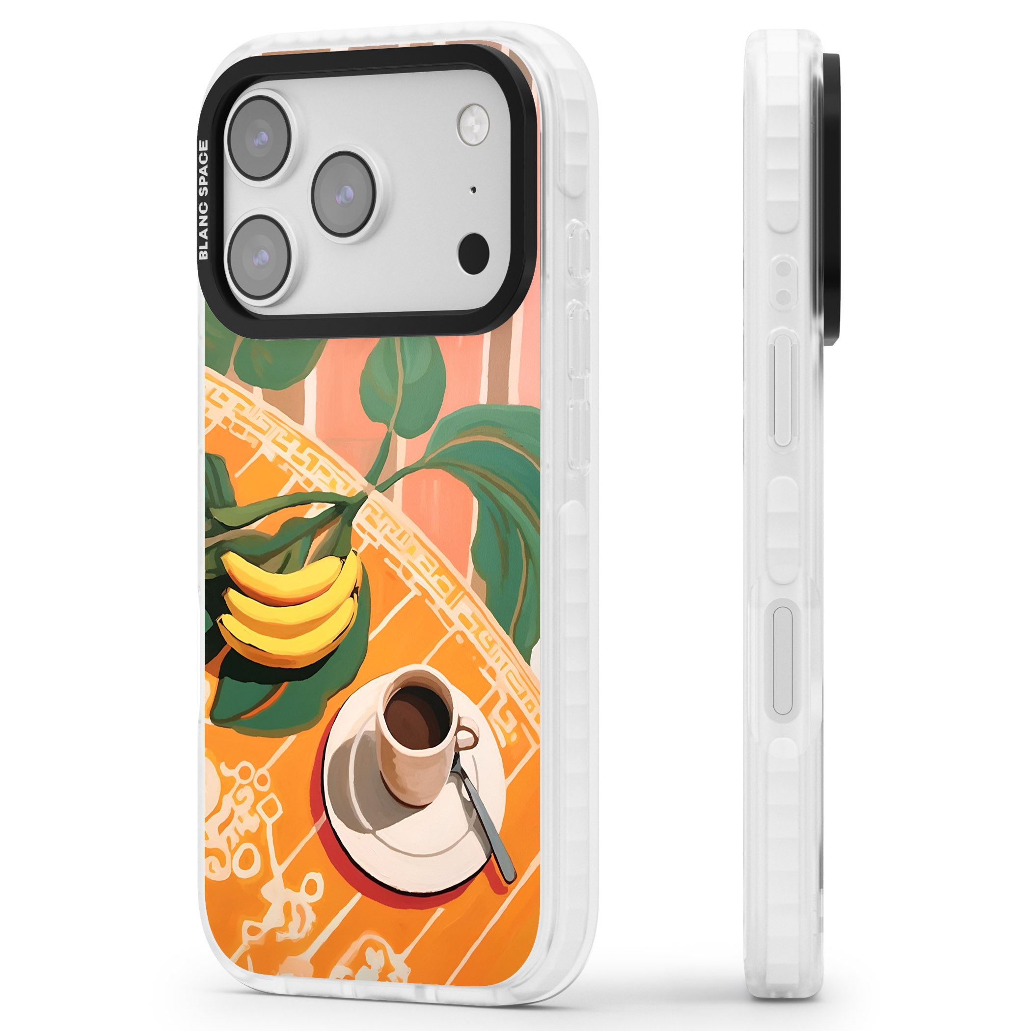 Mediterranean Breakfast iPhone 17 Pro Impact Clear Phone Case Side Profile