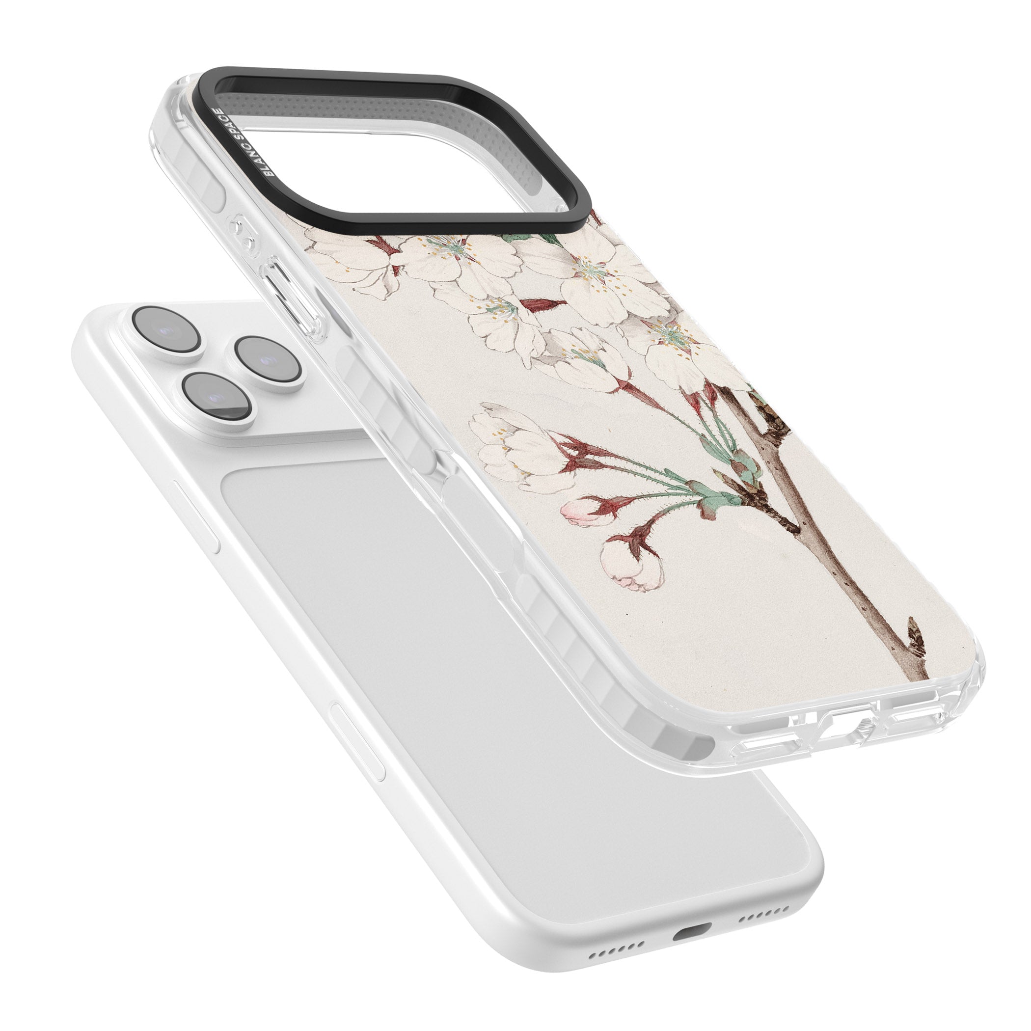 Vintage Japanese Illustrations Cherry Blossoms iPhone 17 Pro Max Impact Clear Phone Case Colours