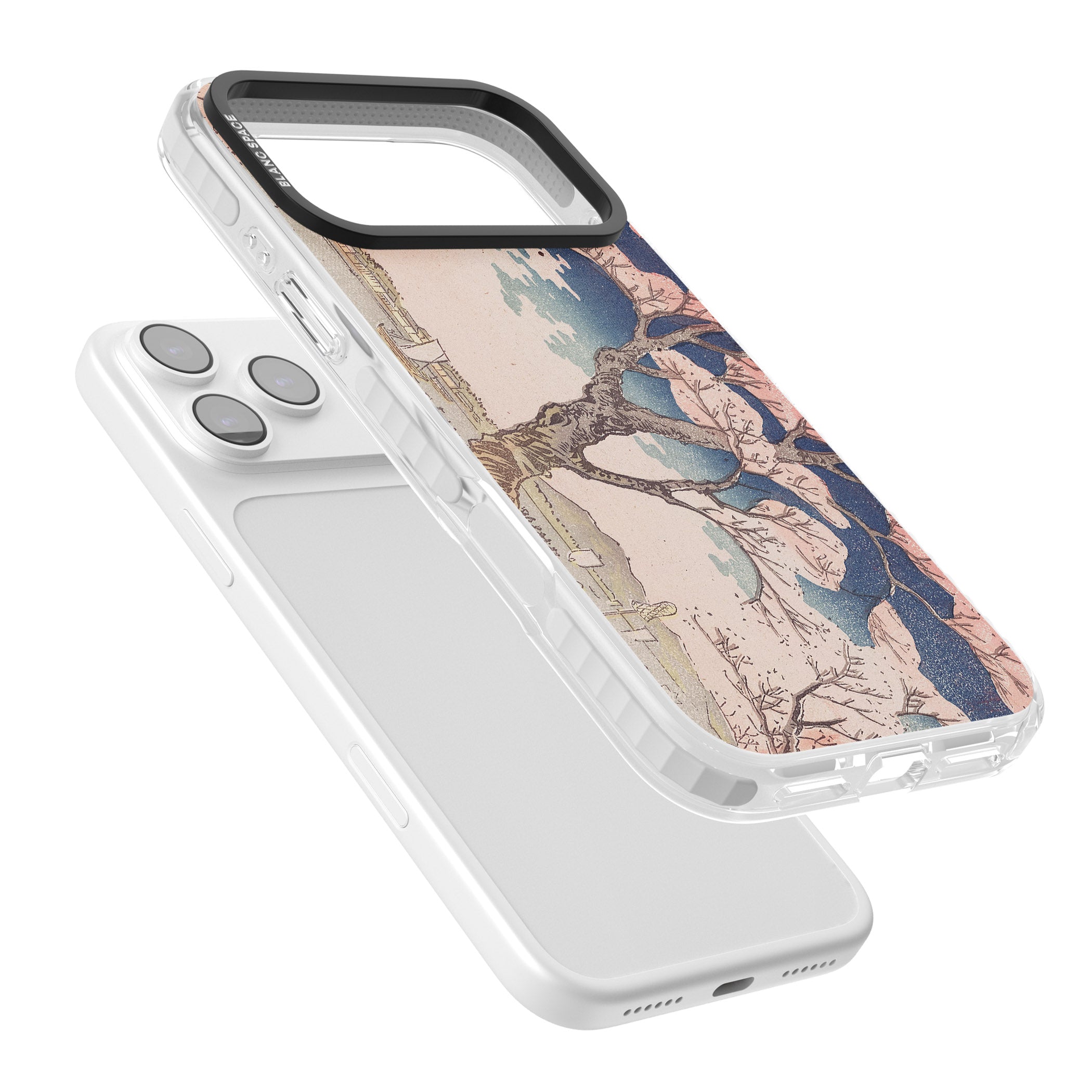 Vintage Japanese Illustrations Cherry Tree iPhone 17 Pro Impact Clear Phone Case Colours