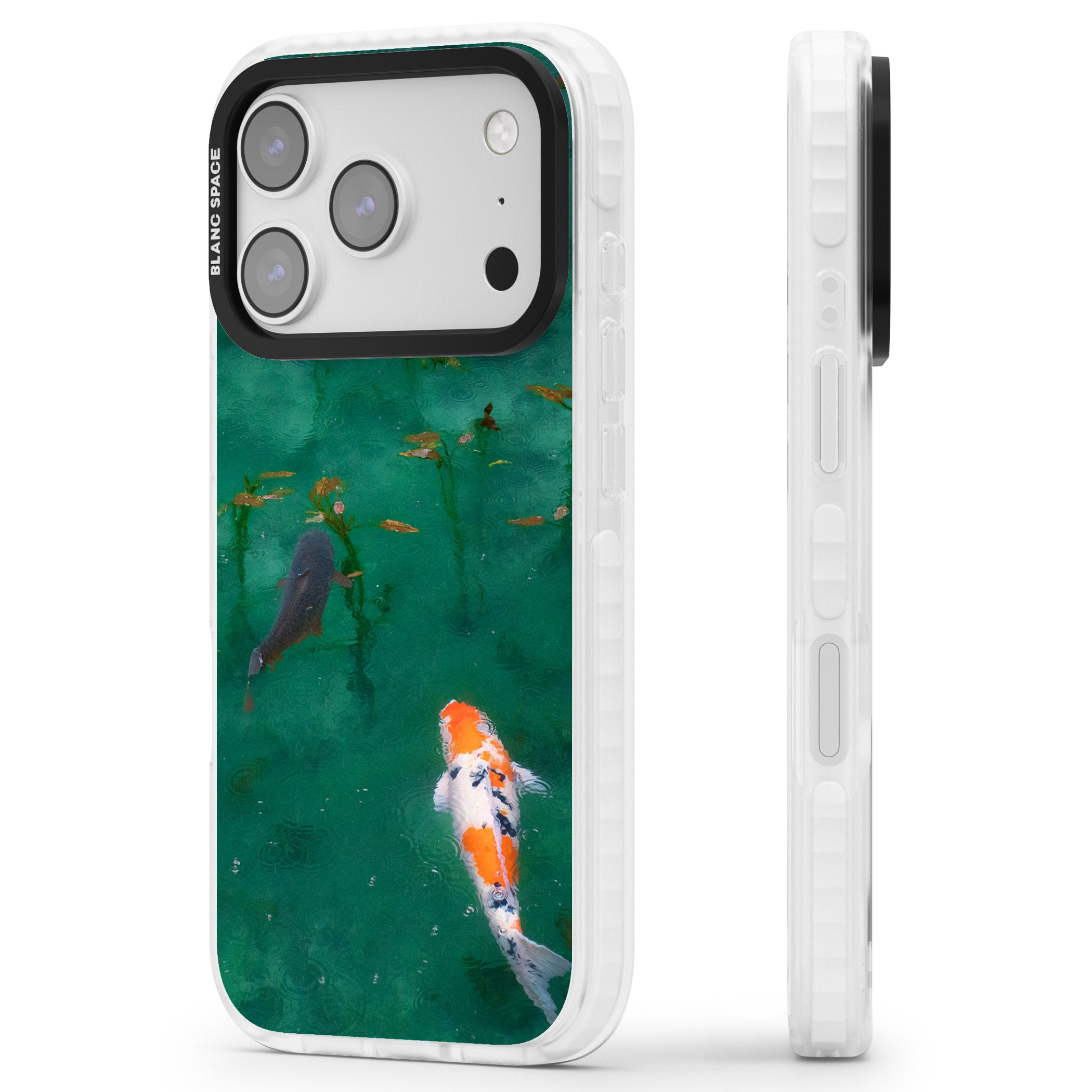 Koi Fish iPhone 17 Pro Impact Clear Phone Case Side Profile