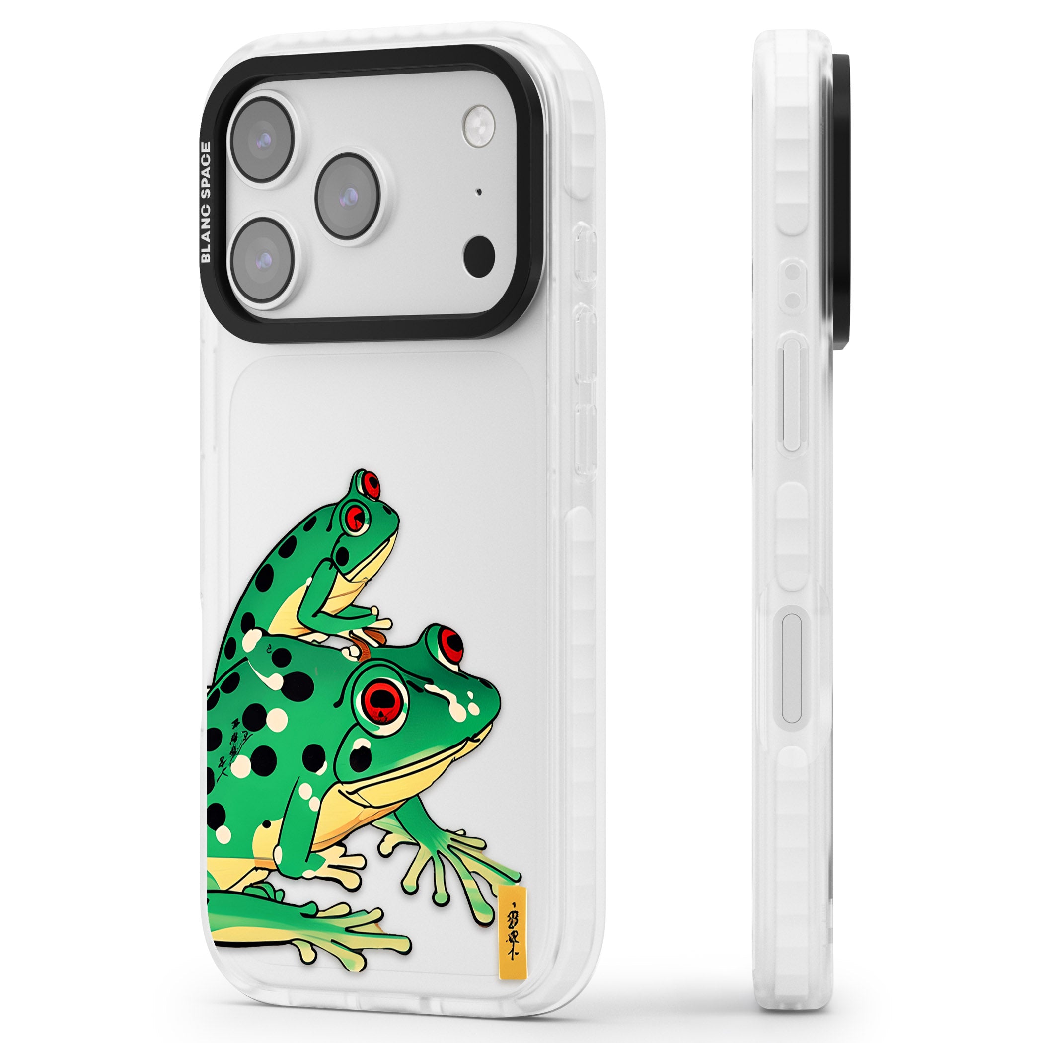 Matsumoto Hoji Frog Green iPhone 17 Pro Max Impact Clear Phone Case Side Profile
