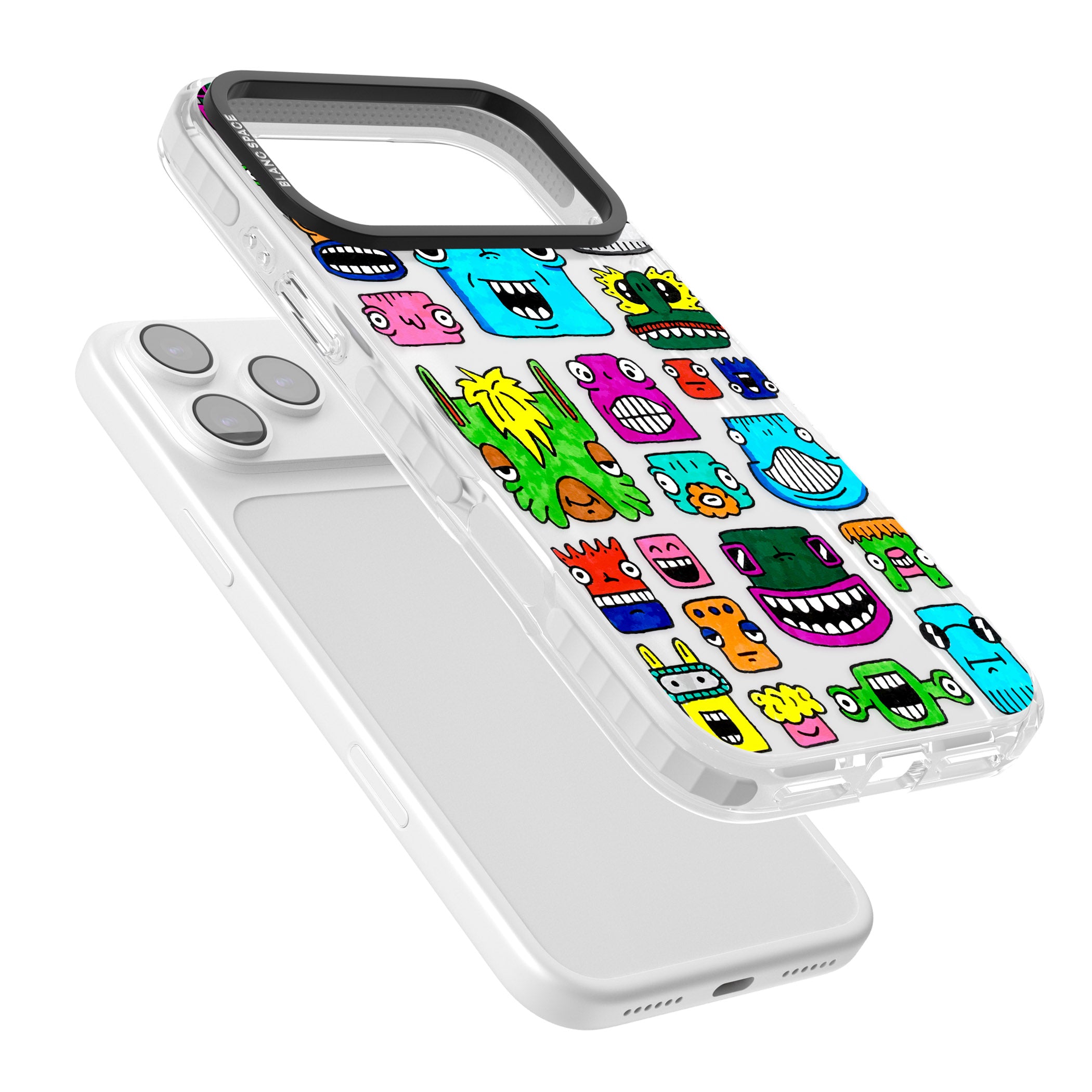 Burst Heads Colour iPhone 17 Pro Impact Clear Phone Case Colours