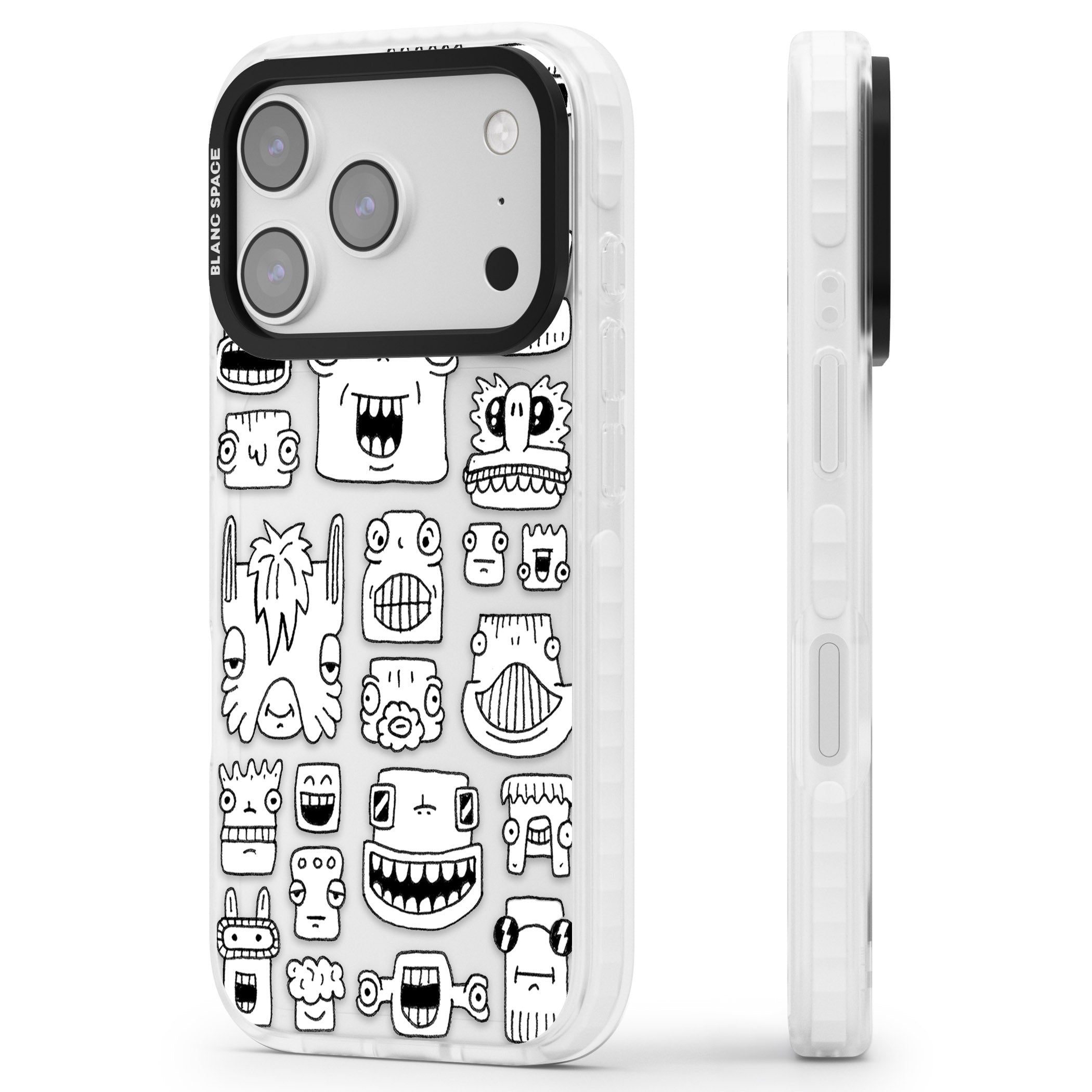 Burst Heads iPhone 17 Pro Max Impact Clear Phone Case Side Profile