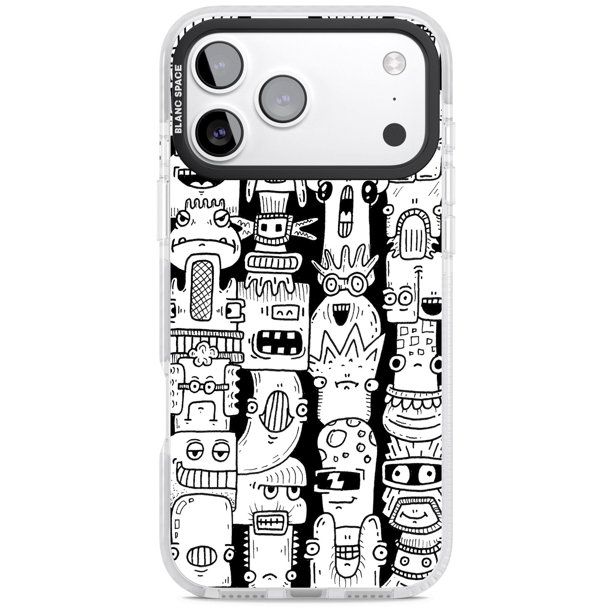 Monochrome Heads iPhone 17 Pro Impact Clear Phone Case