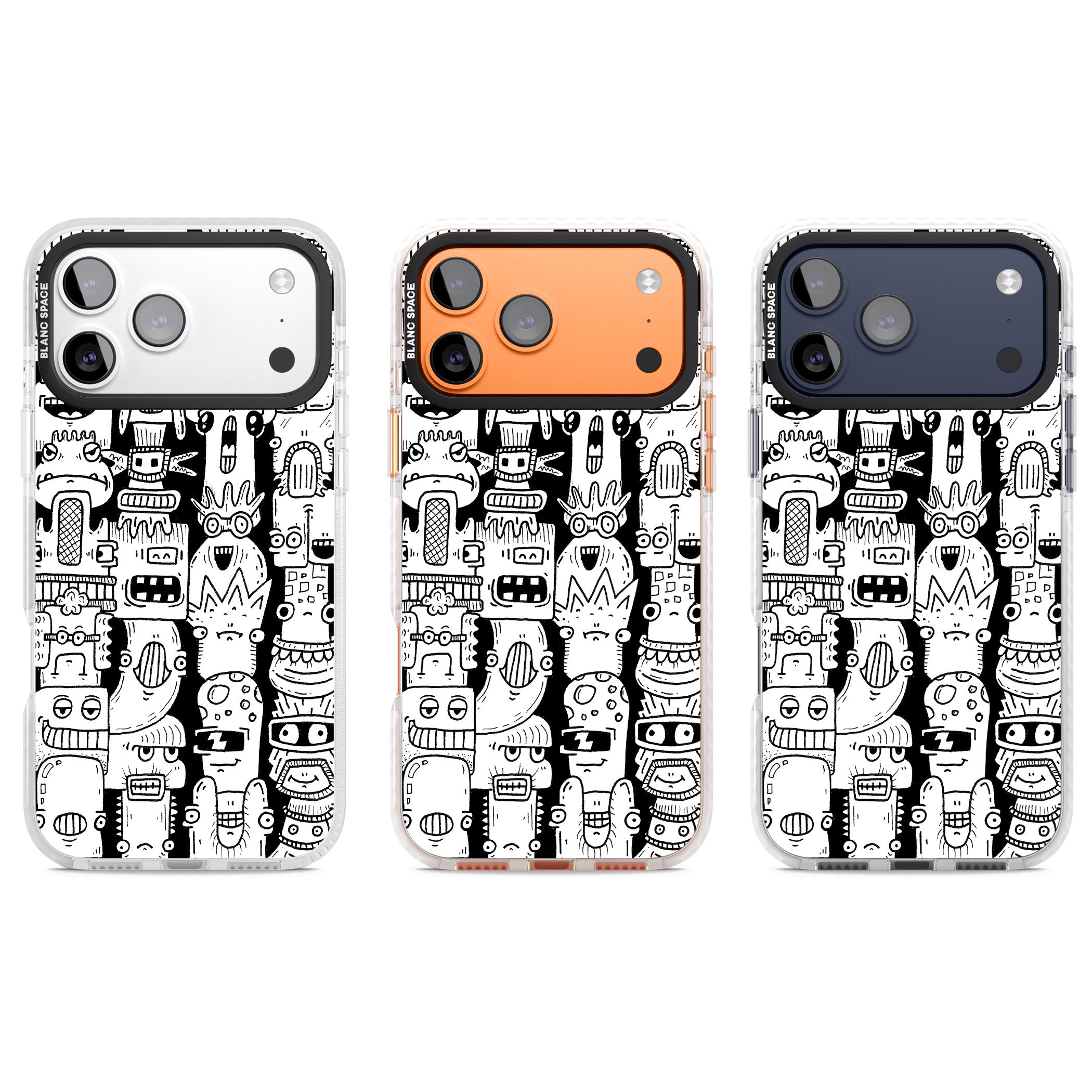 Monochrome Heads iPhone 17 Pro Impact Clear Phone Case APT Impact Protection