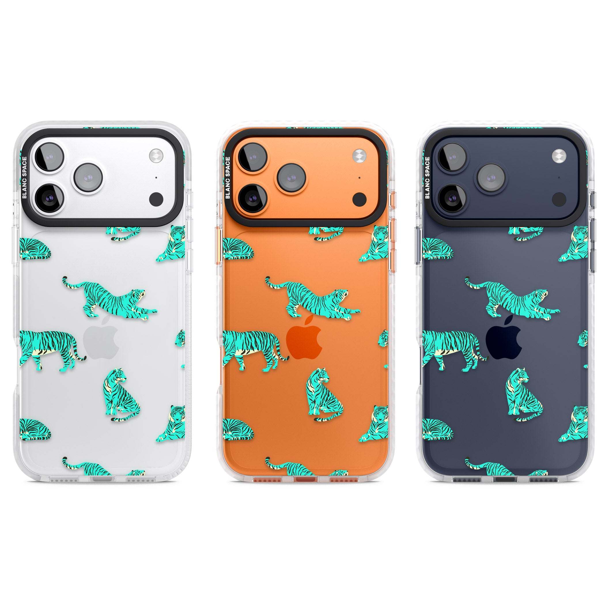 Turquoise Tiger iPhone 17 Pro Impact Clear Phone Case APT Impact Protection