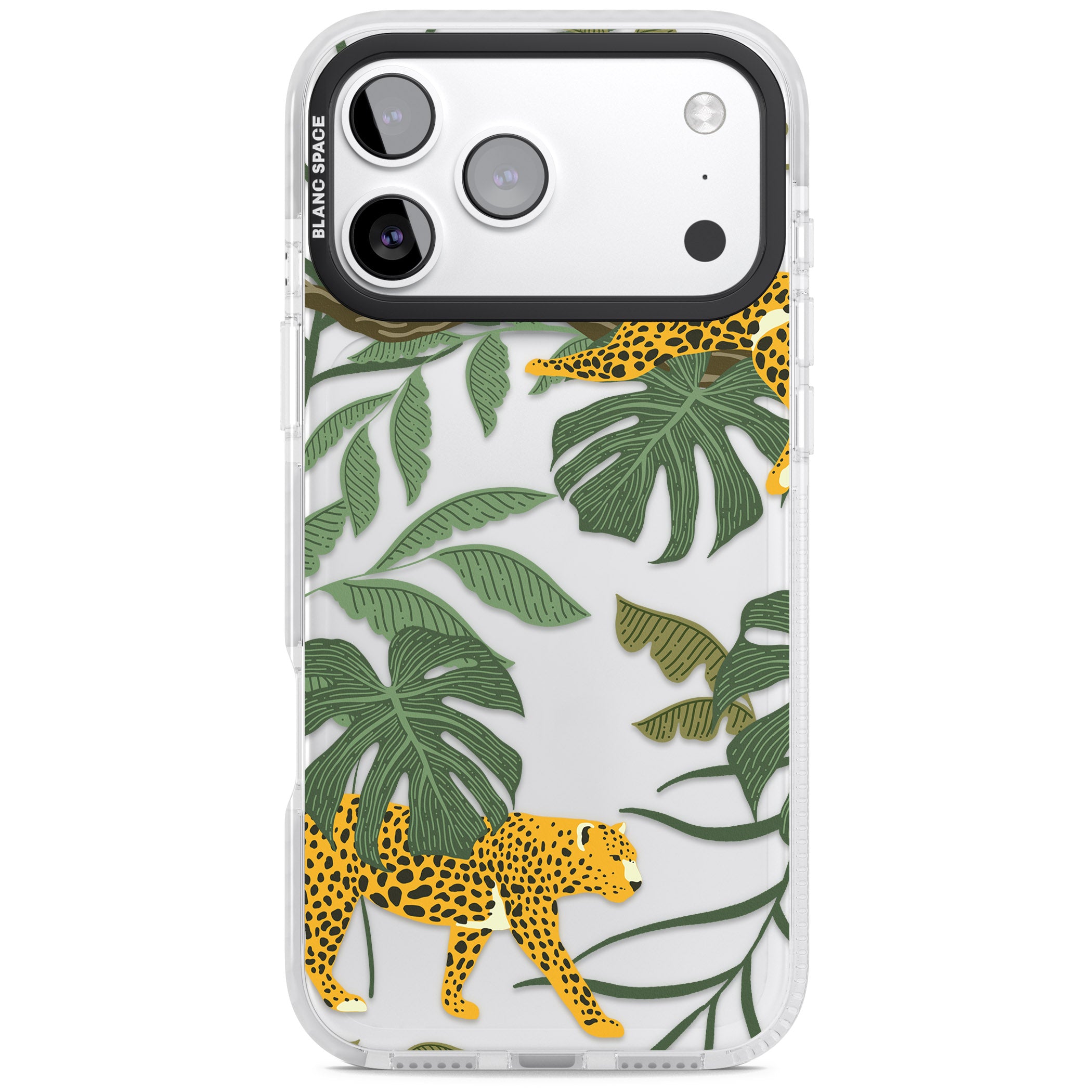 Jungle Cat Pattern iPhone 17 Pro Max Impact Clear Phone Case